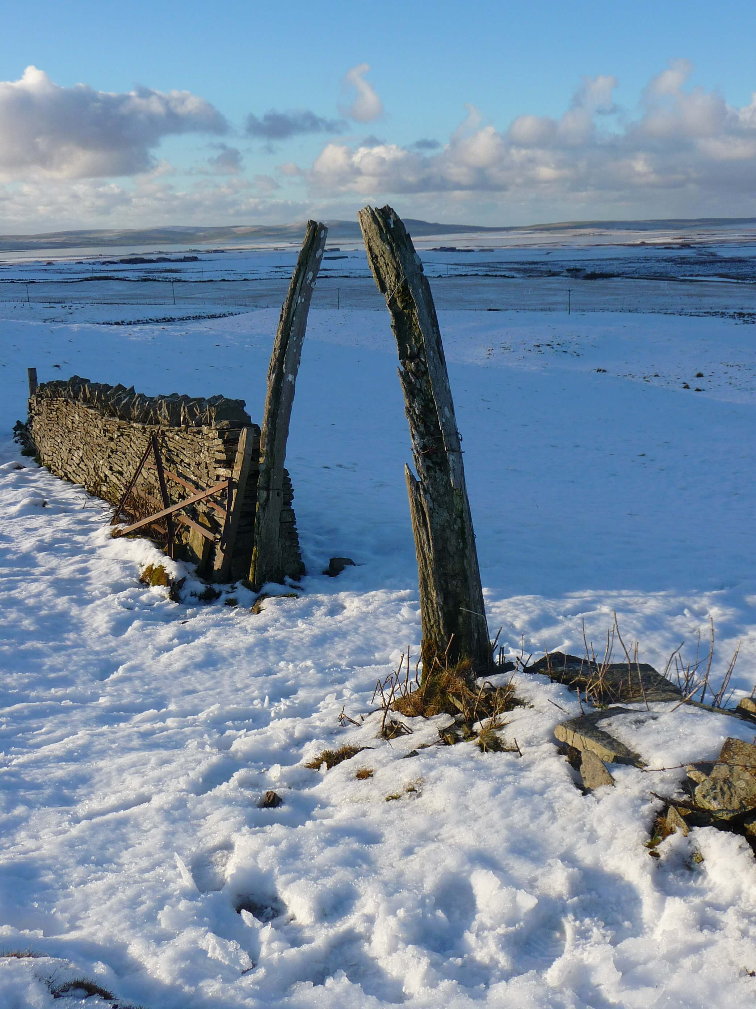 The whale bone arch as it appeared before disintegrating further Whale bone arch, Firth, Orkney, Scotland
