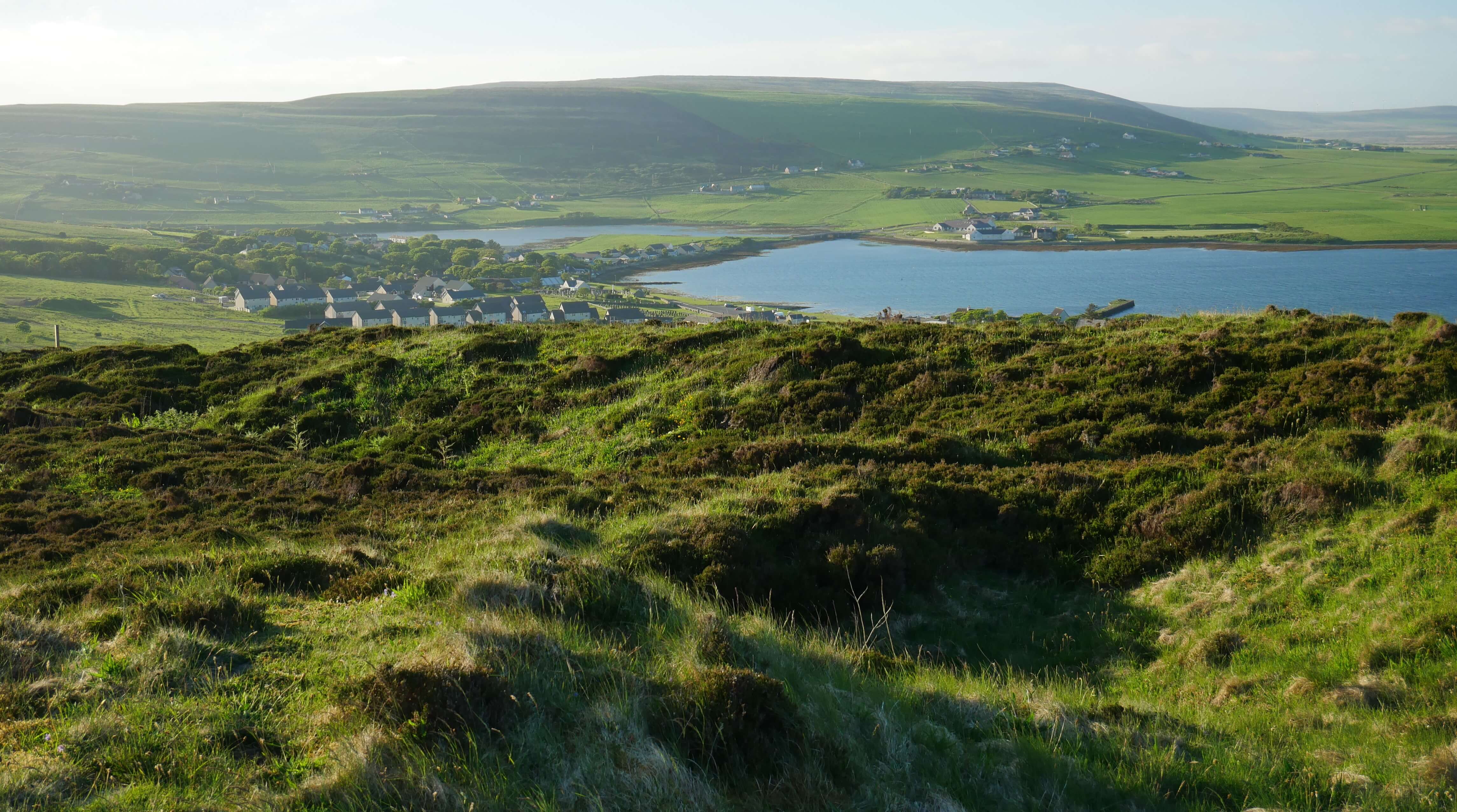 View from Cuween Chambered Cairn, Finstown, Orkney, Scotland
