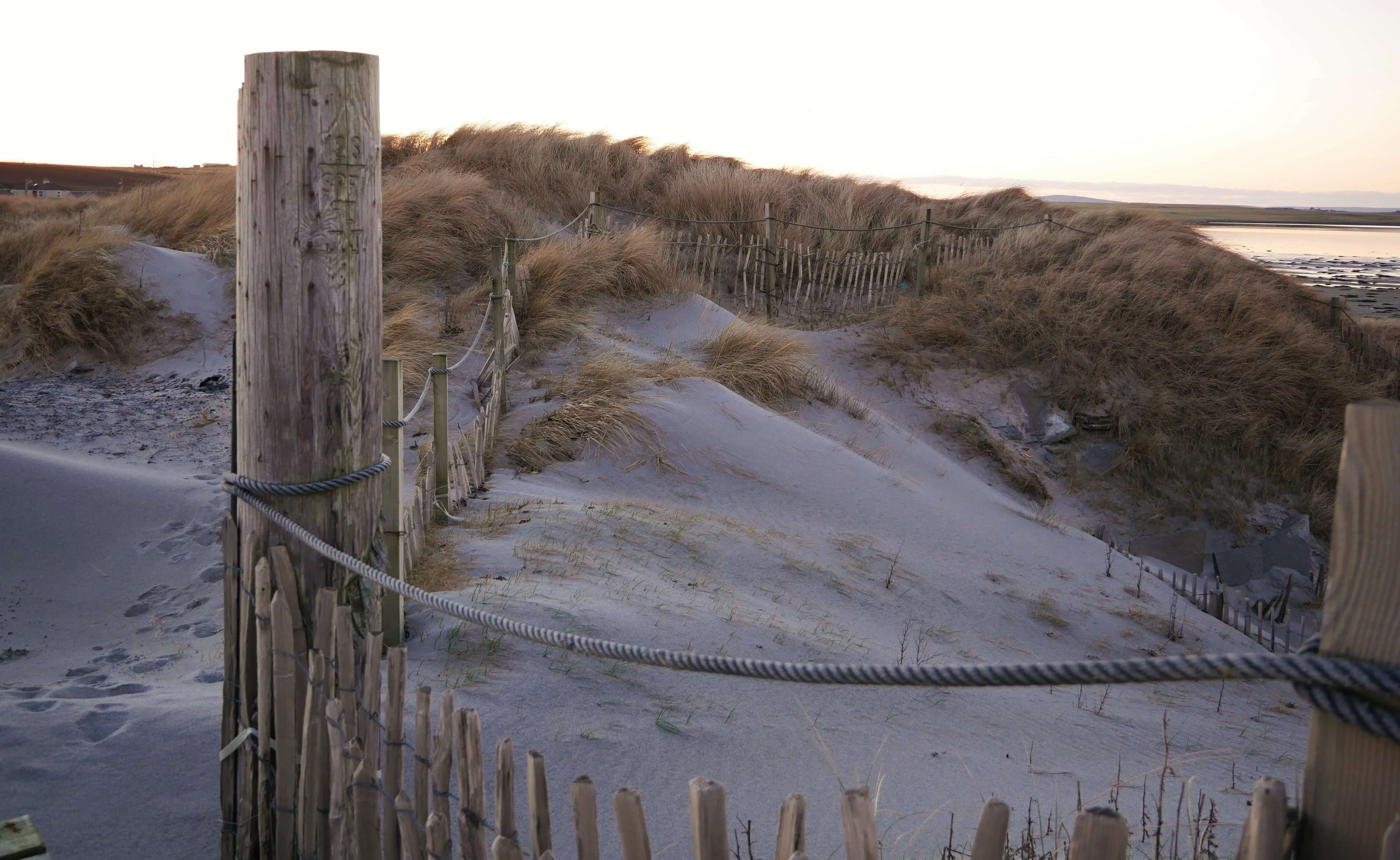 Sand dunes at Dingieshowe Beach Sand dunes, Orkney, Scotland