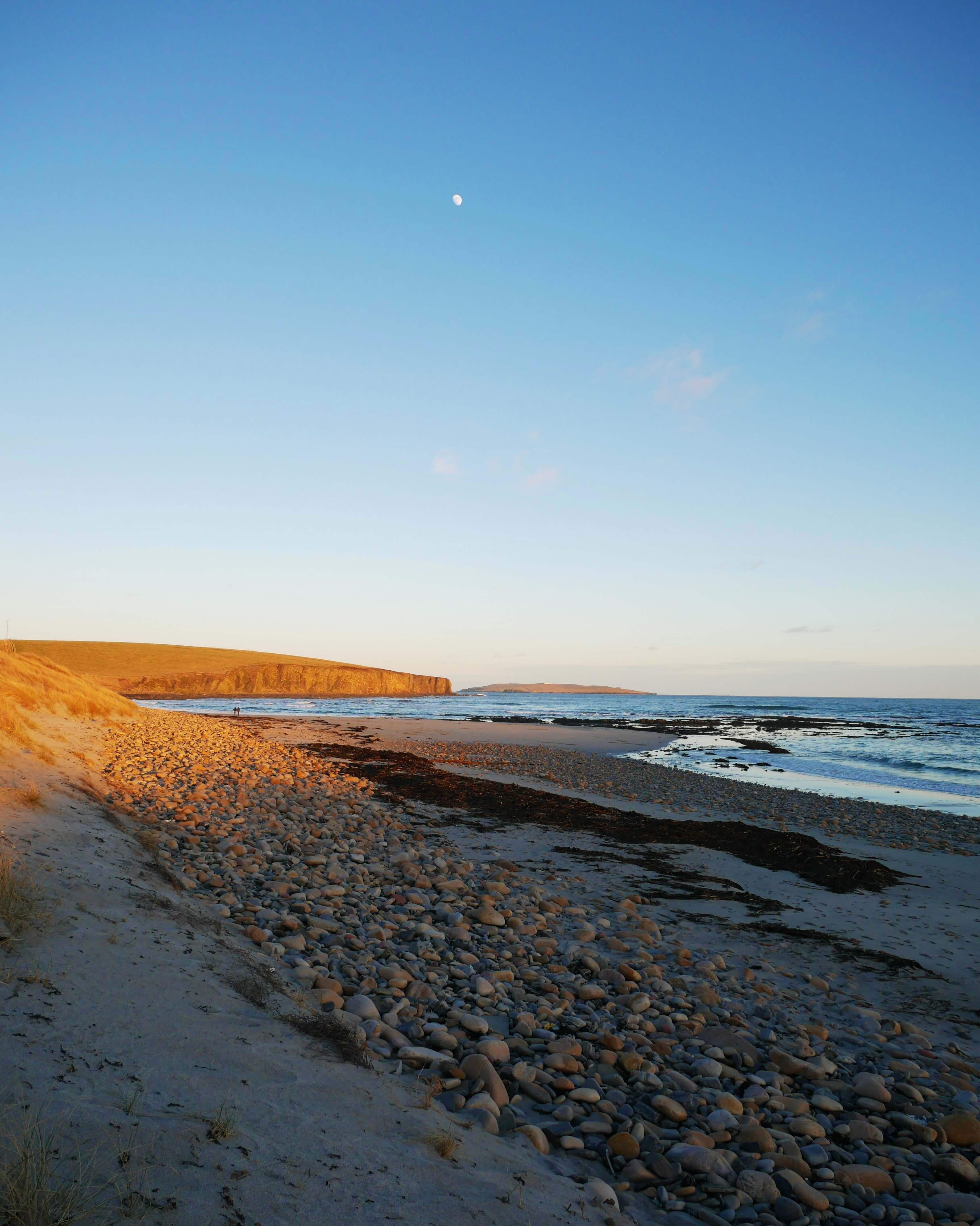 Dingieshowe Beach, Viking thing site, Orkney Islands, Scotland