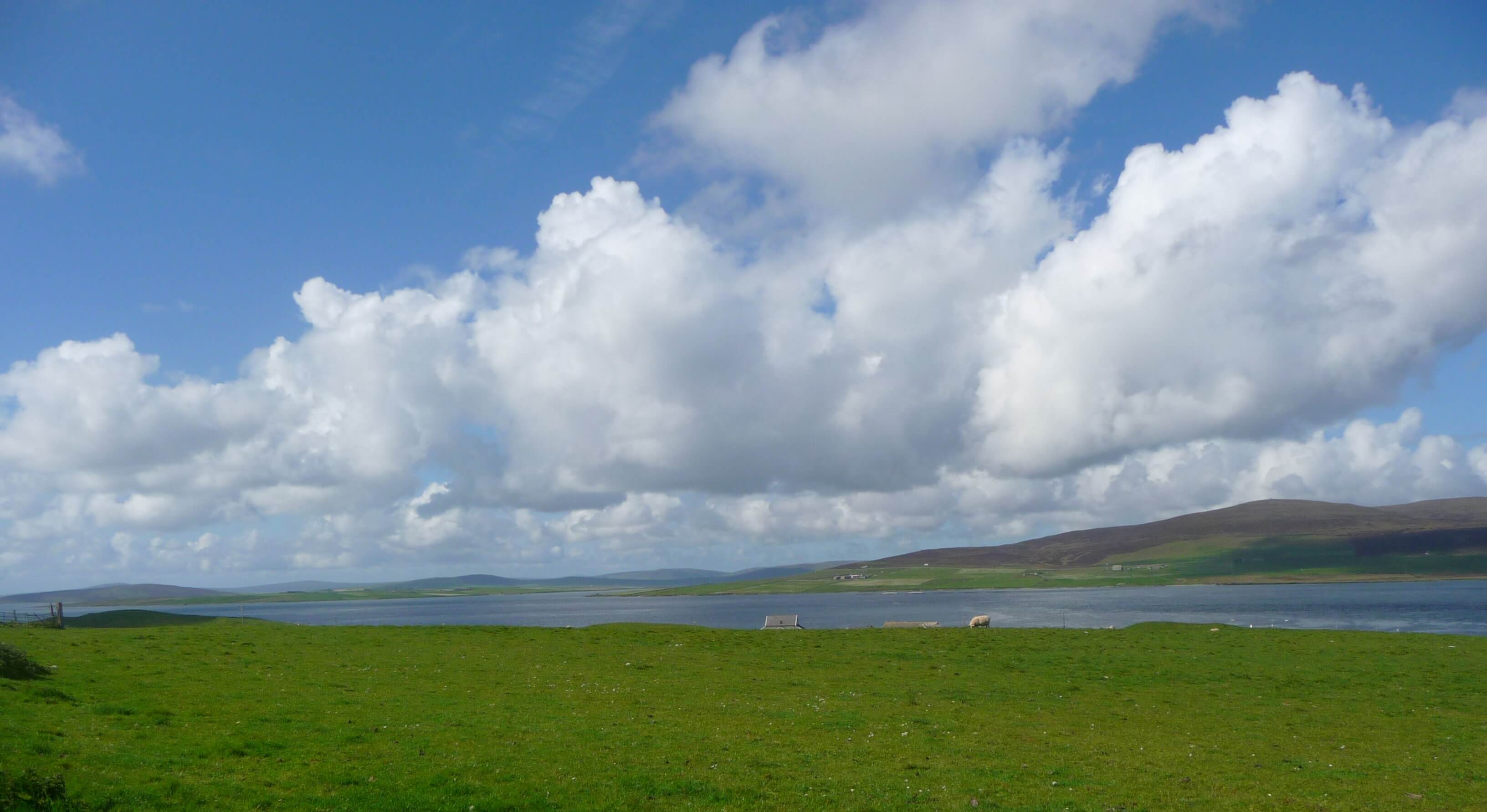 View from island of Egilsay, Orkney Islands, Scotland, UK