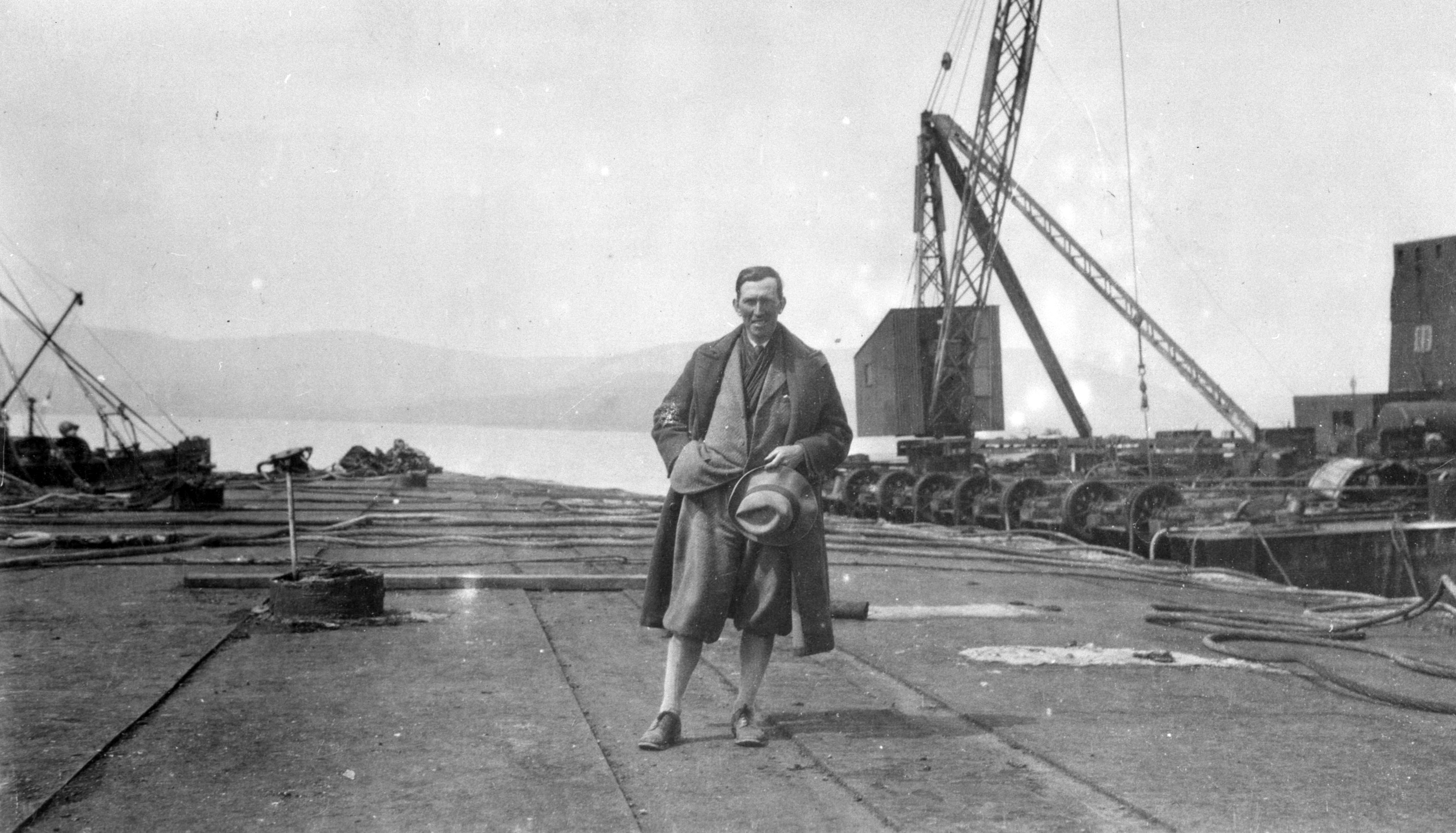 Ernest Cox works on salvaging the German Fleet in Orkney's Scapa Flow, WWI