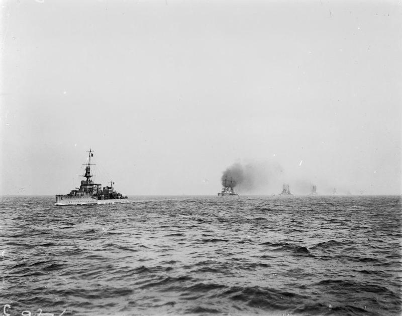 HMS Cardiff leading the WWI German Fleet to internment in Scapa Flow, Orkney Islands, Scotland