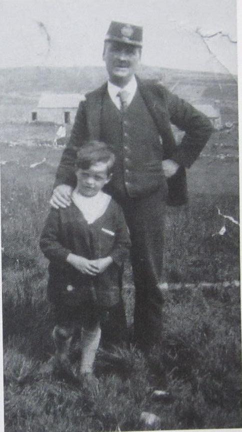 Stromness, Orkney Islands writer of Under Brinkie's Brae as a child, with his father - GMB, Orkney, Scotland