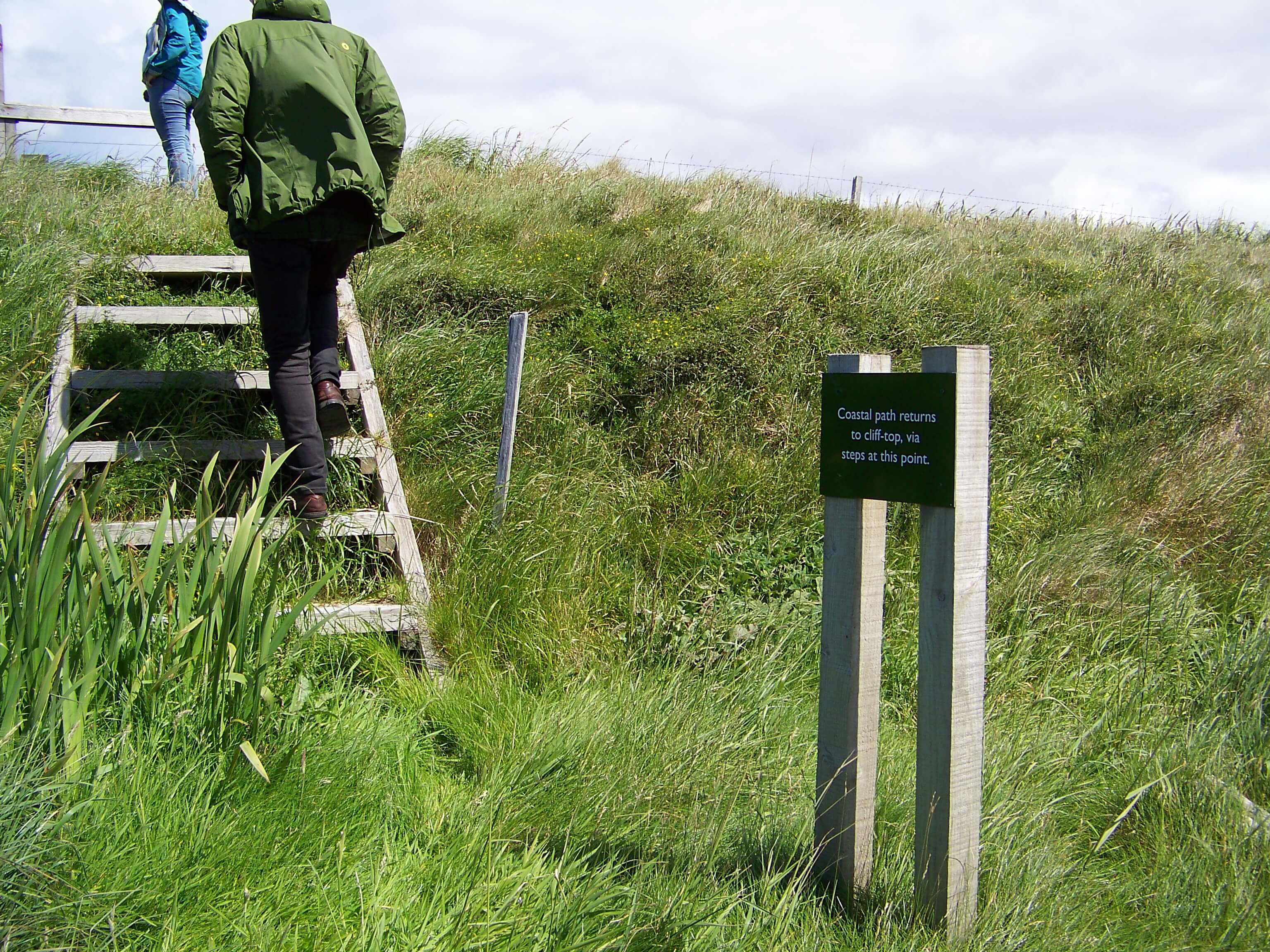 Steps and stiles form part of the coastal walk Coastal walk path, Orkney