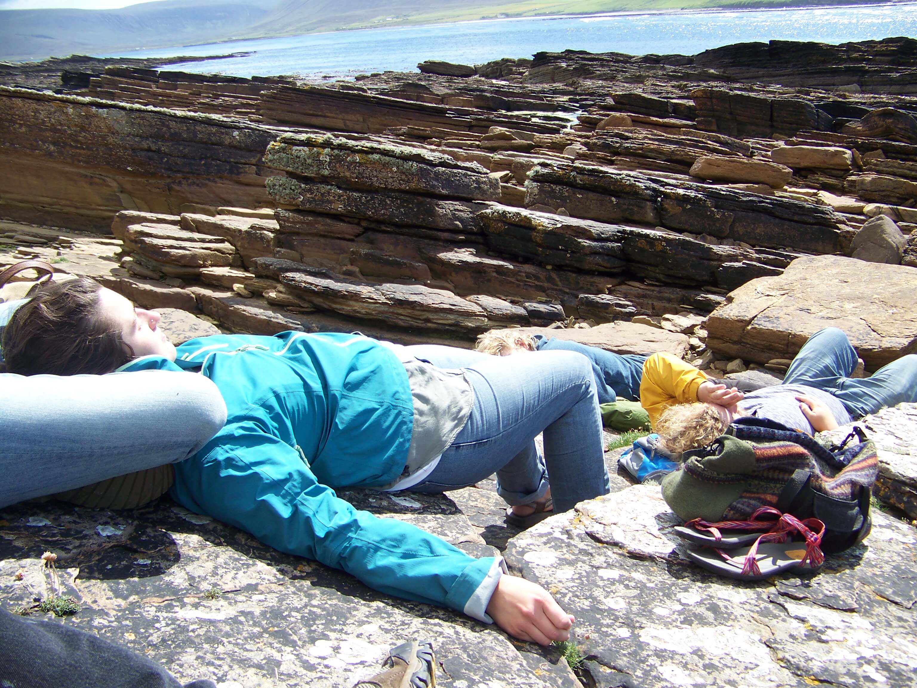 Daughter Rachel and her Dan catching some sunshine Relaxing on an Orkney beach
