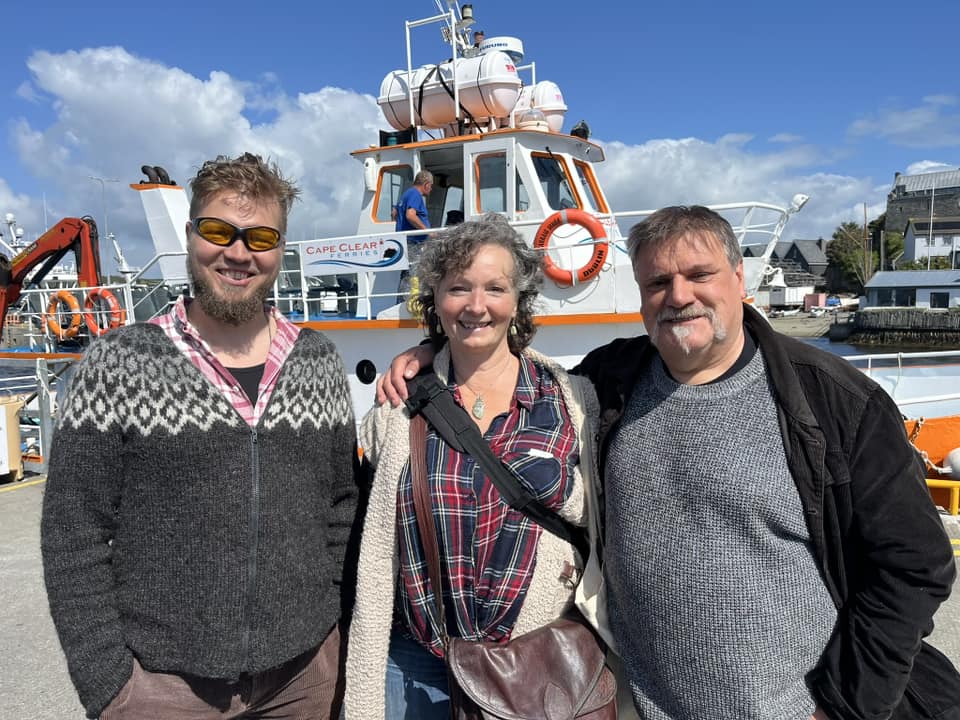 Hjörleifur Helgi Stefánsson, Rhonda Muir and Tom Muir at the Cape Clear Storytelling Festival, Ireland, courtesy of Liz Weir