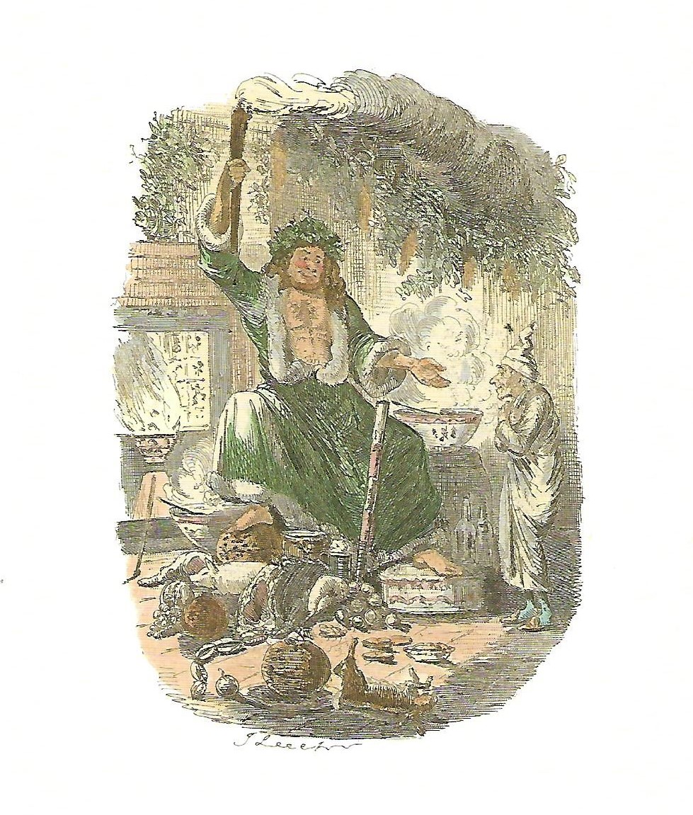 The Ghost of Christmas Present! Illustration from The Christmas Carol, by Charles Dickens