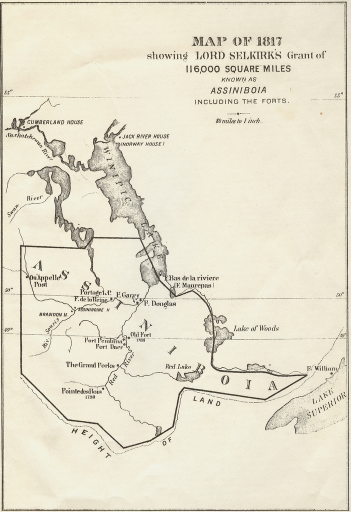 HBC map of Selkirks land grant, Assiniboia
