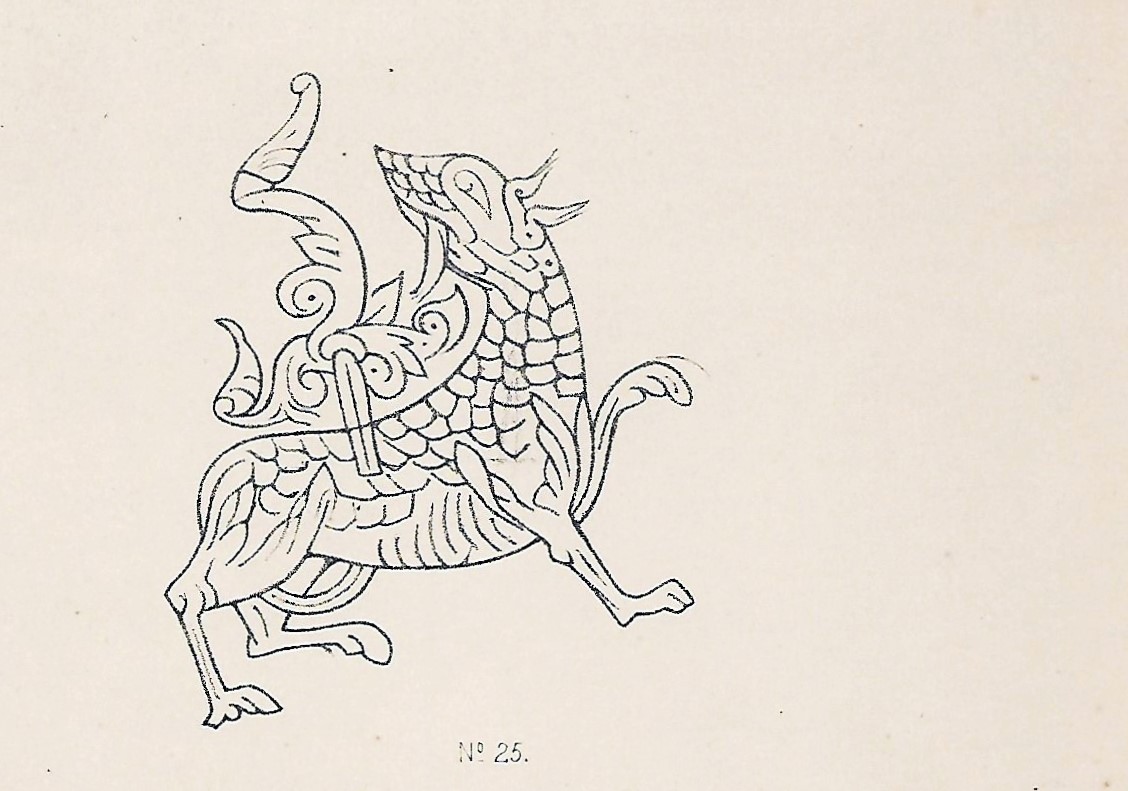 Illustration of the famous Maeshowe dragon, 12th century Viking graffiti scratched into the walls of Maeshowe Drawing of the Maeshowe dragon, Orkney Islands, Scotland, UK