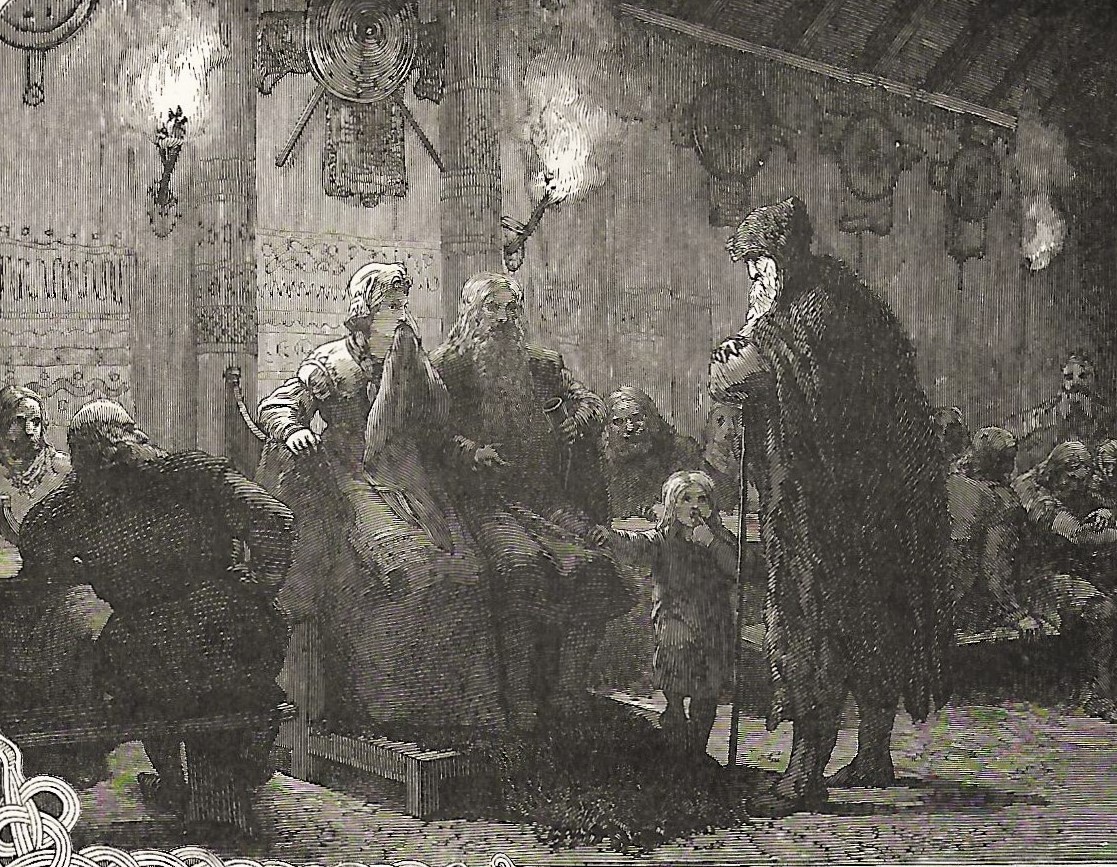 The king's advisor Old illustration of Viking days, Orkney Islands, Scotland, UK