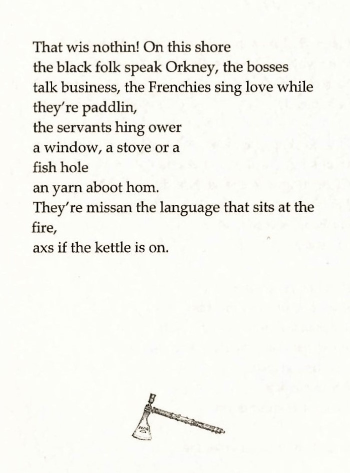 "Language" from Alias Isobel - an Orkney Narrative by Orcadian poet Morag MacInnes