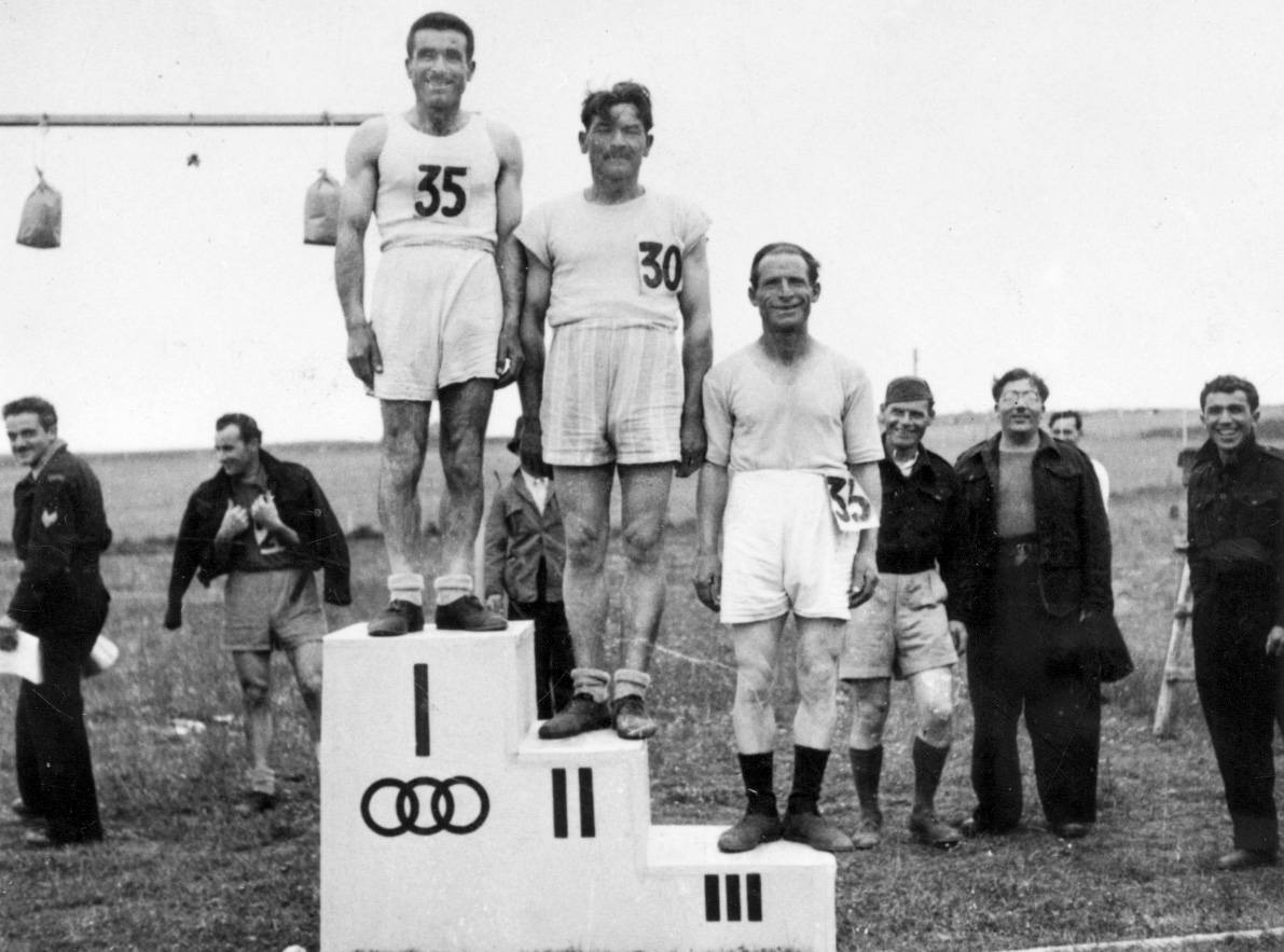 Sports Day at the camp Camp life on Lamb's Holm for Italian POWs in the Orkney Islands, Scotland. www.Orkneyology.com