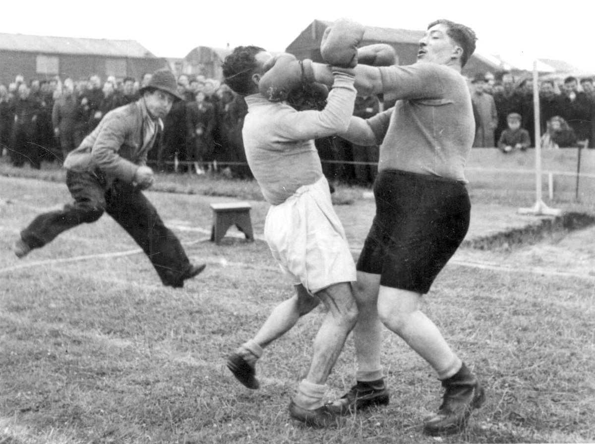 Sports Day on Lamb Holm. Isn't this a great photo? Camp life on Lamb's Holm for Italian POWs in the Orkney Islands, Scotland. www.Orkneyology.com