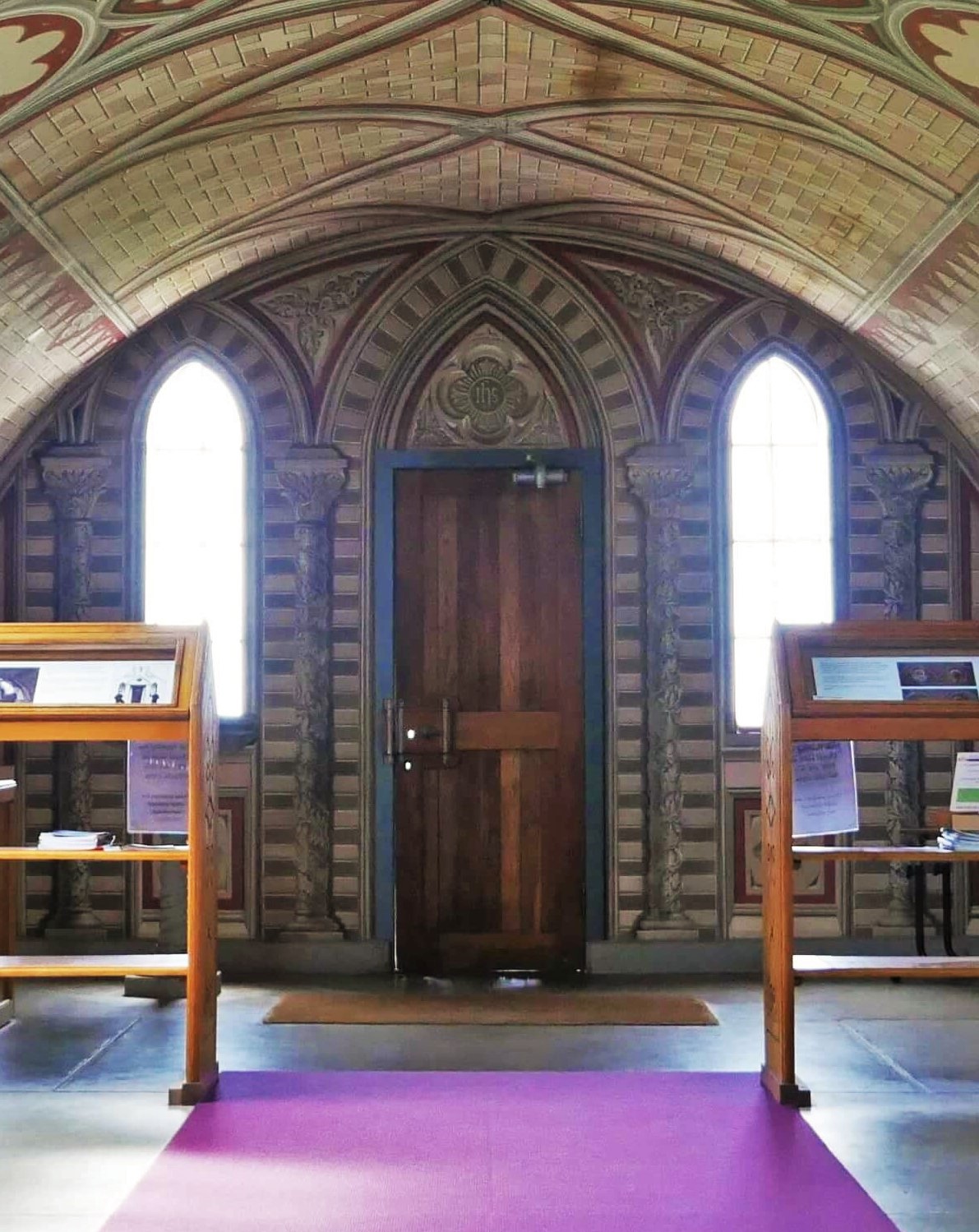 IHS over the door The chapel at Lamb Holm, Orkney Islands, Scotland. Built by Italian POWs in WWII. www.Orkneyology.com