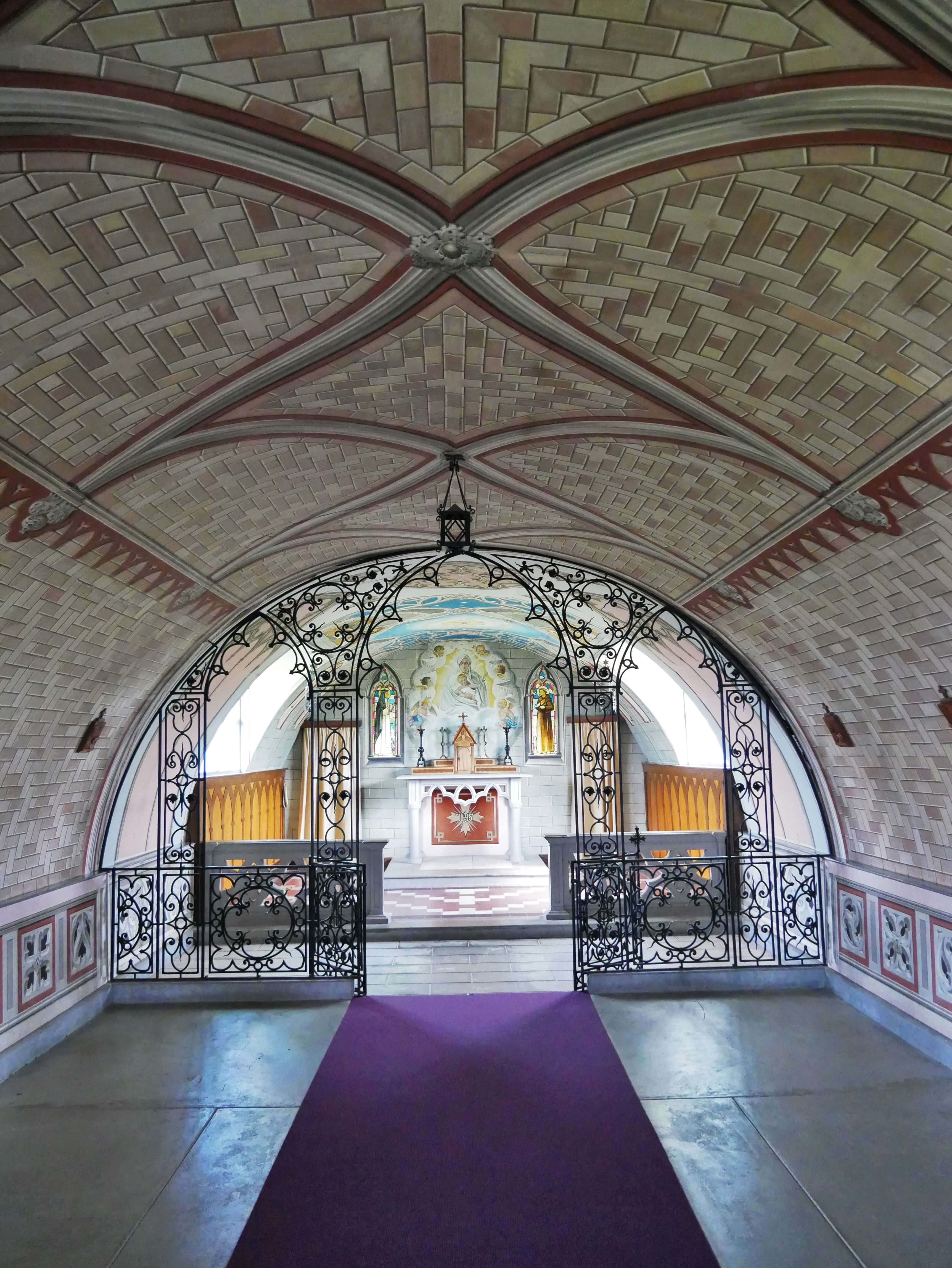 Interior view facing the alter The Italian Chapel, Lamb Holm, Orkney Islands, Scotland, UK. #Orkneyology.com