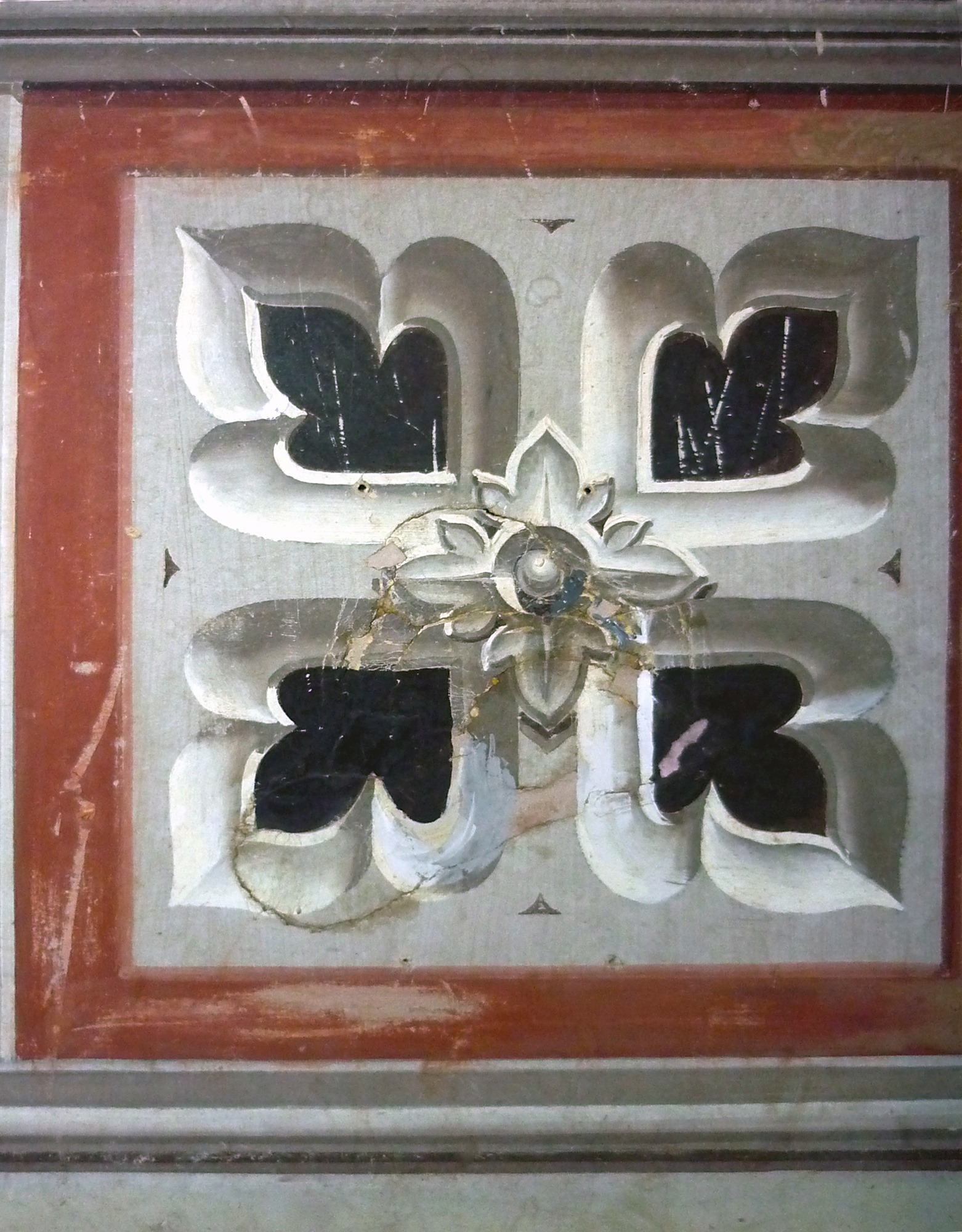 Damage The Italian POW chapel on Lamb Holm in Scotland's Orkney Islands. Photos showing damage and repair work by Antonella Papa, art restorer from Rome, Italy. www.Orkneyology.com