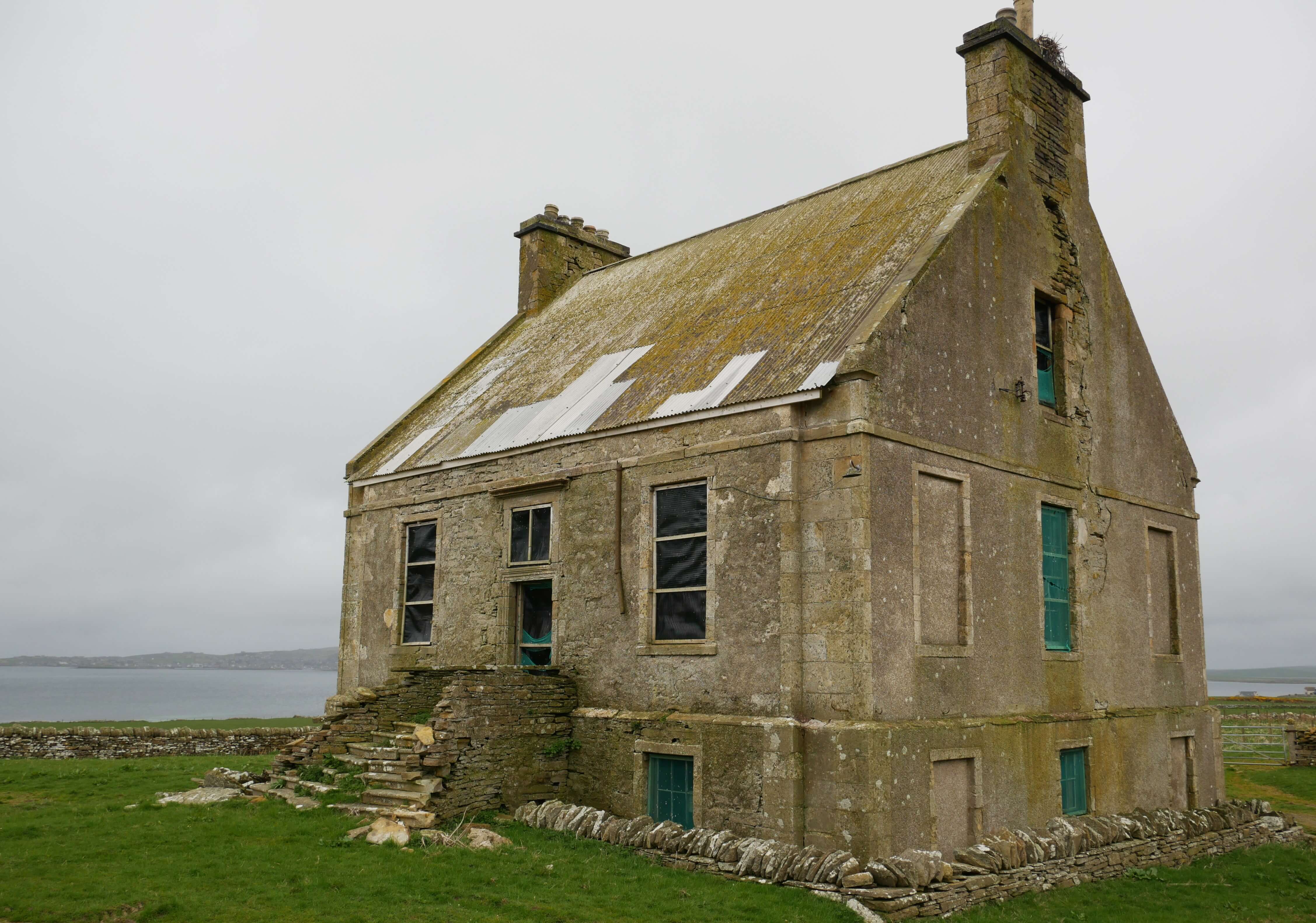 This beautiful, old place needs a little work. See below to help. The ruinous state of the Hall of Clestrain, birthplace of Arctic explorer, Rae, Orphir, Orkney Islands, Scotland, UK