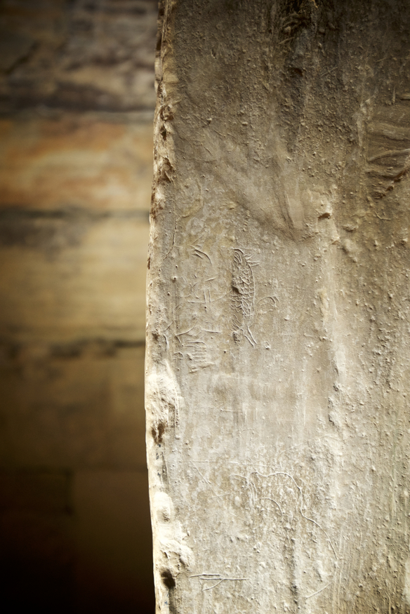 The Maeshowe dragon Viking runes at the Neolithic chambered tomb in Stenness, Orkney Islands, Scotland. www.Orkneyology.com
