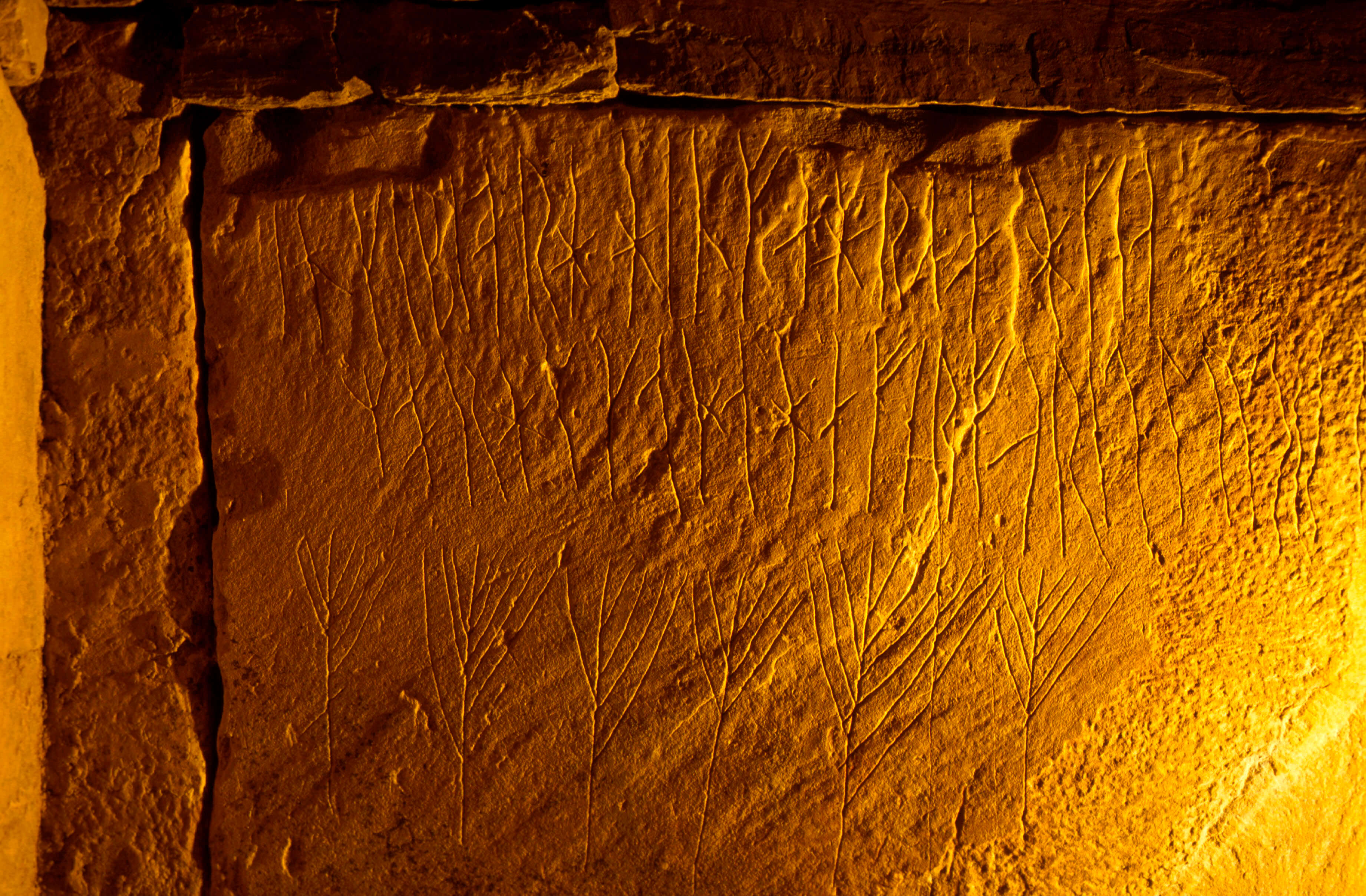 Viking runes Viking runes at the Neolithic chambered tomb in Stenness, Orkney Islands, Scotland. www.Orkneyology.com