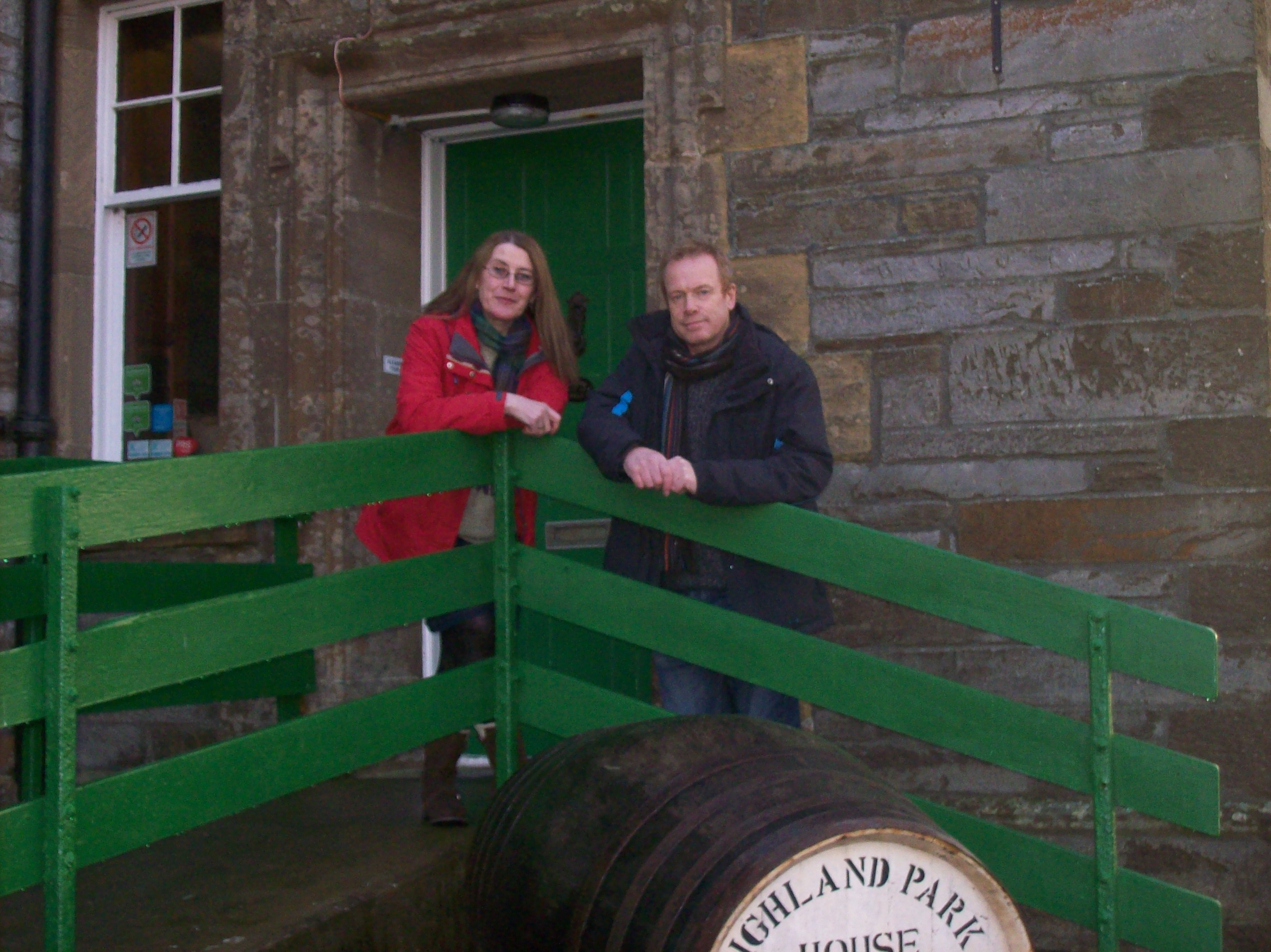Aine and Antony Aine King and Antony Hodgson of Orkney's Highland Park House Bed and Breakfast outside their beautiful Kirkwall mansion. www.Orkneyology.com