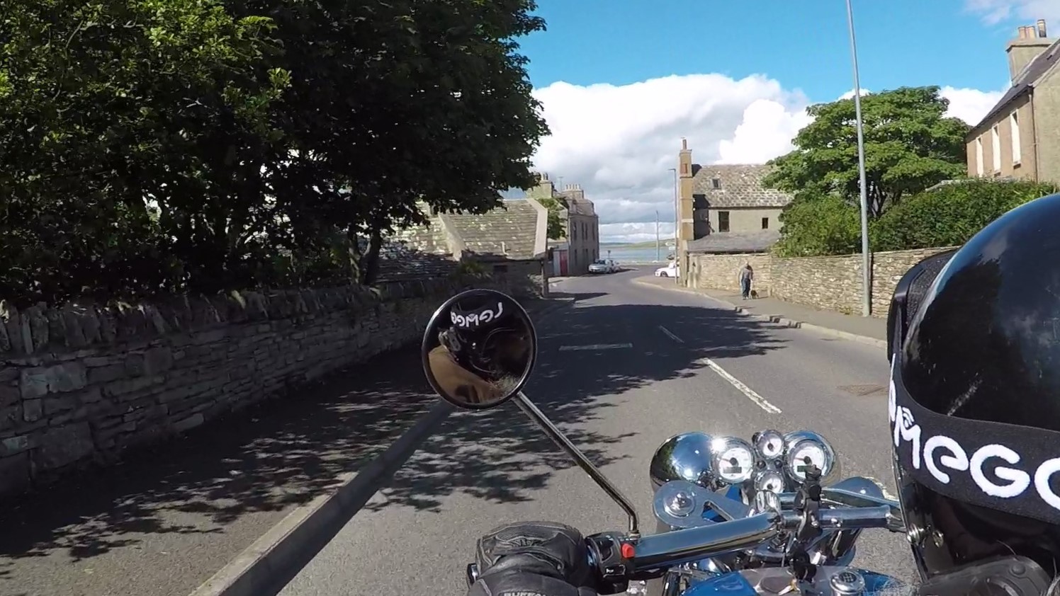 Happy trails, John. John Foster's Trike Tours, taking a guest for a Scottish island tour. Orkneyology.com