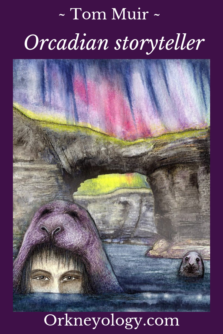 Katherine Soutar's selkie illustration from Tom Muir's Orkney Folk Tales, Orkney Islands, Scotland. See more at www.Orkneyology.com