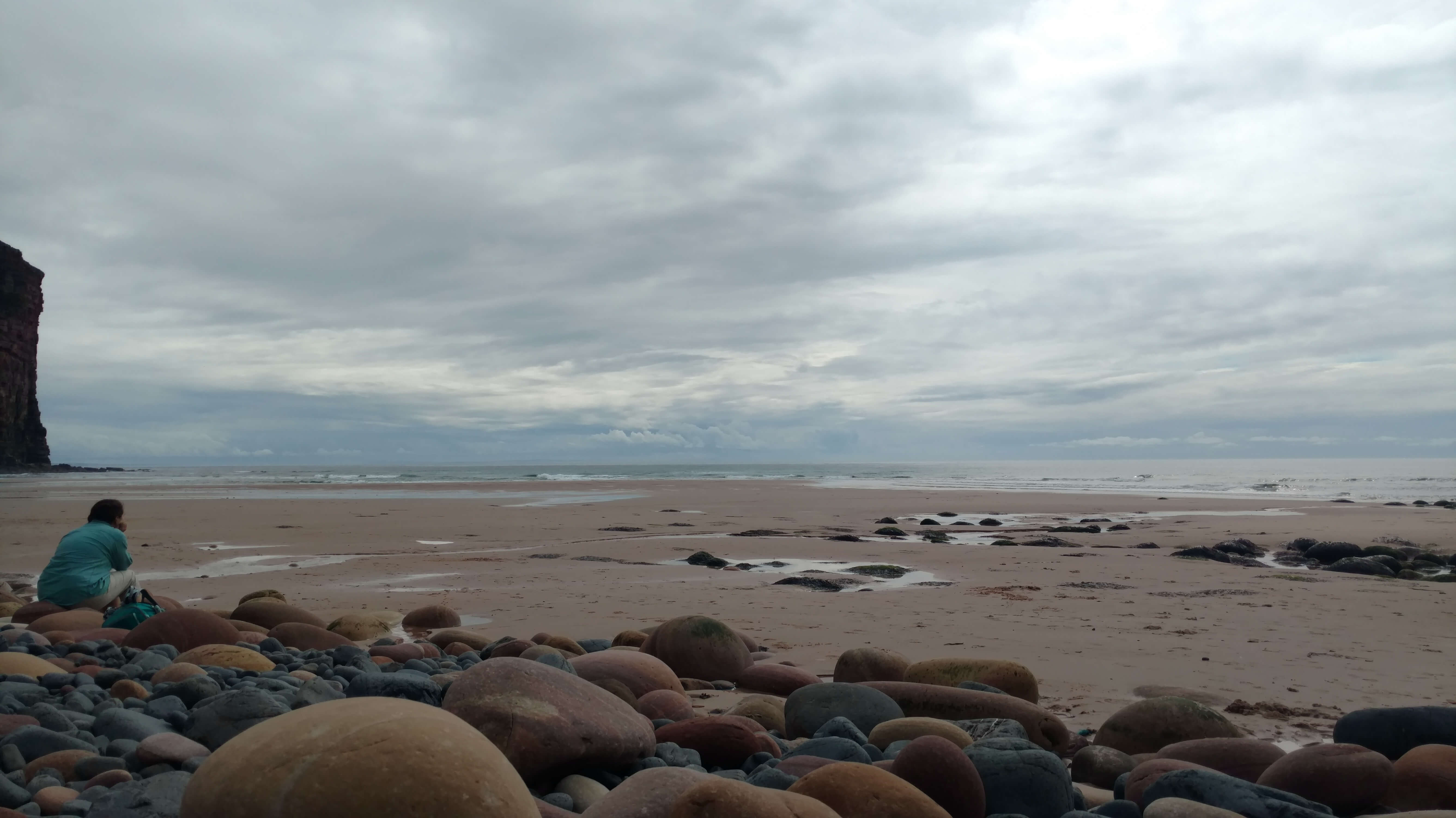 Pink sand beach at low tide, Hoy, Orkney