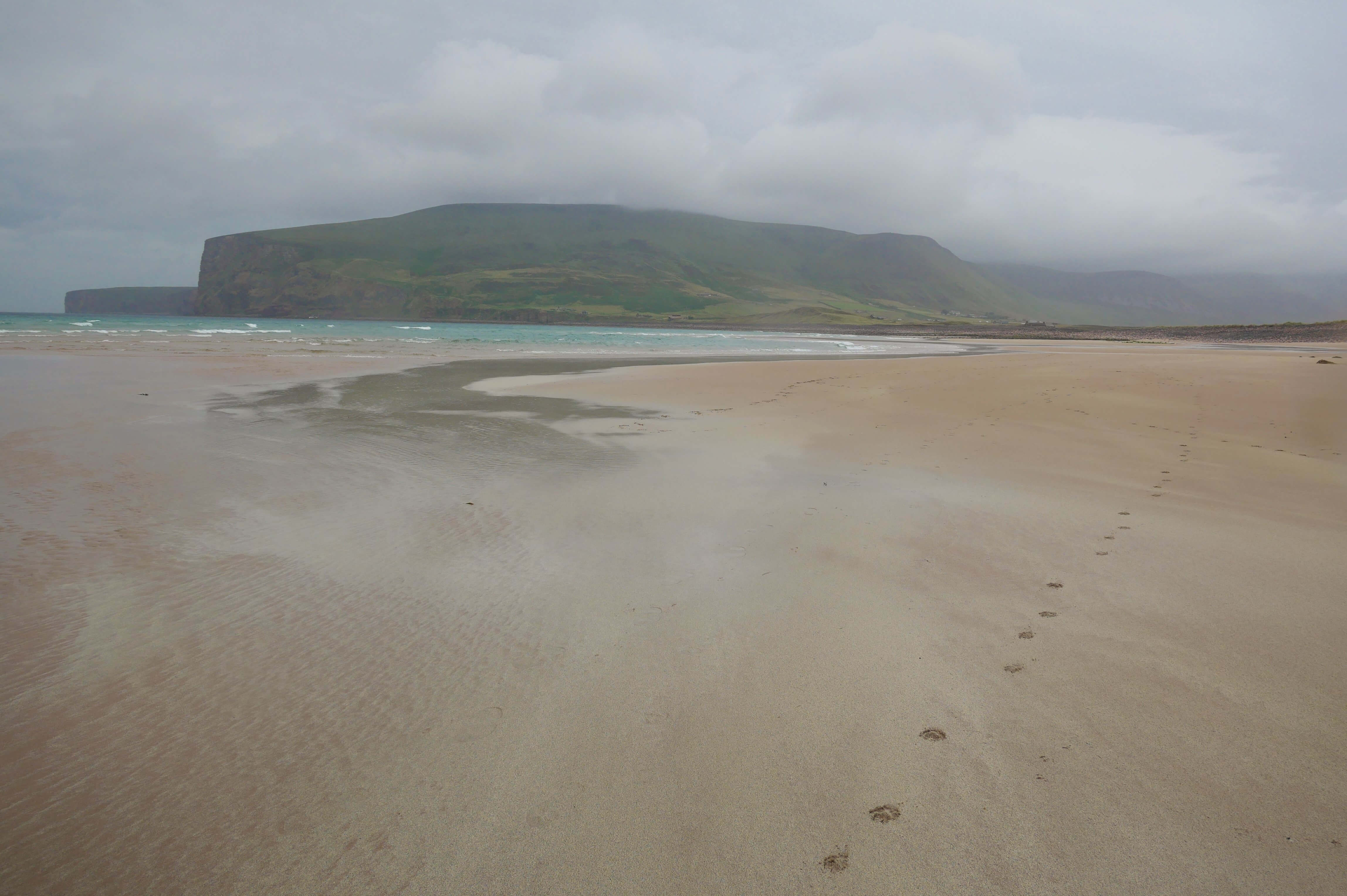 A magical, misty twilight at Rackwick Beach, Hoy Rackwick Beach, island of Hoy, Orkney Islands, Scotland, UK