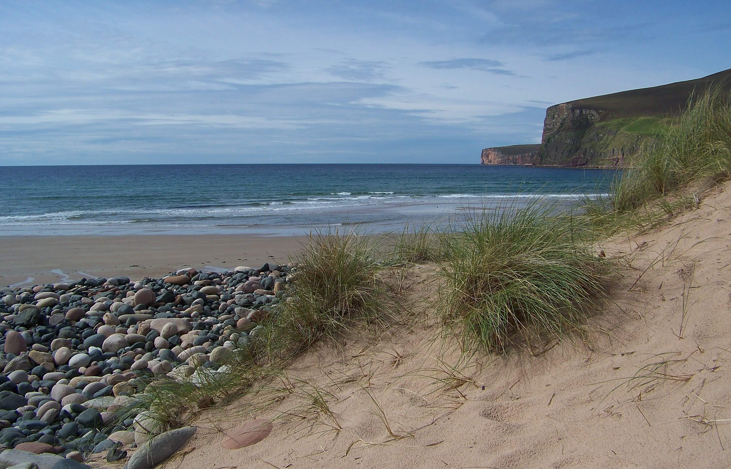 Pink sand dune in Rackwick where Tom proposed to Rhonda