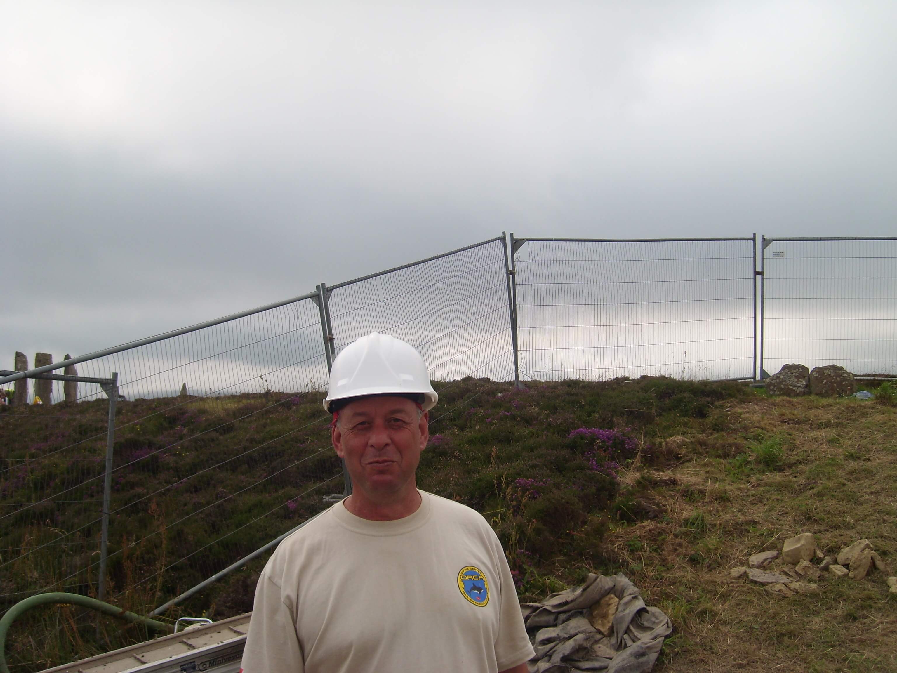 Colin at the Ring dig Colin Richards at the archaeological dig at Brodgar around the ring of standing stones.  Orkney Islands, Scotland, UK. www.orkneyology.com
