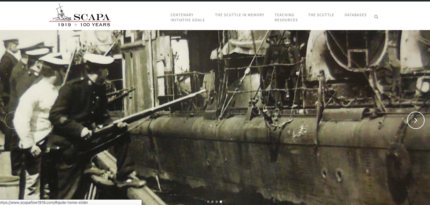 Scapa Flow 1919 - Nick Jellico's initiative to mark the 100th anniversary of the scuttling of the German High Seas Fleet in Orkney's Scapa Flow. Orkneyology.com