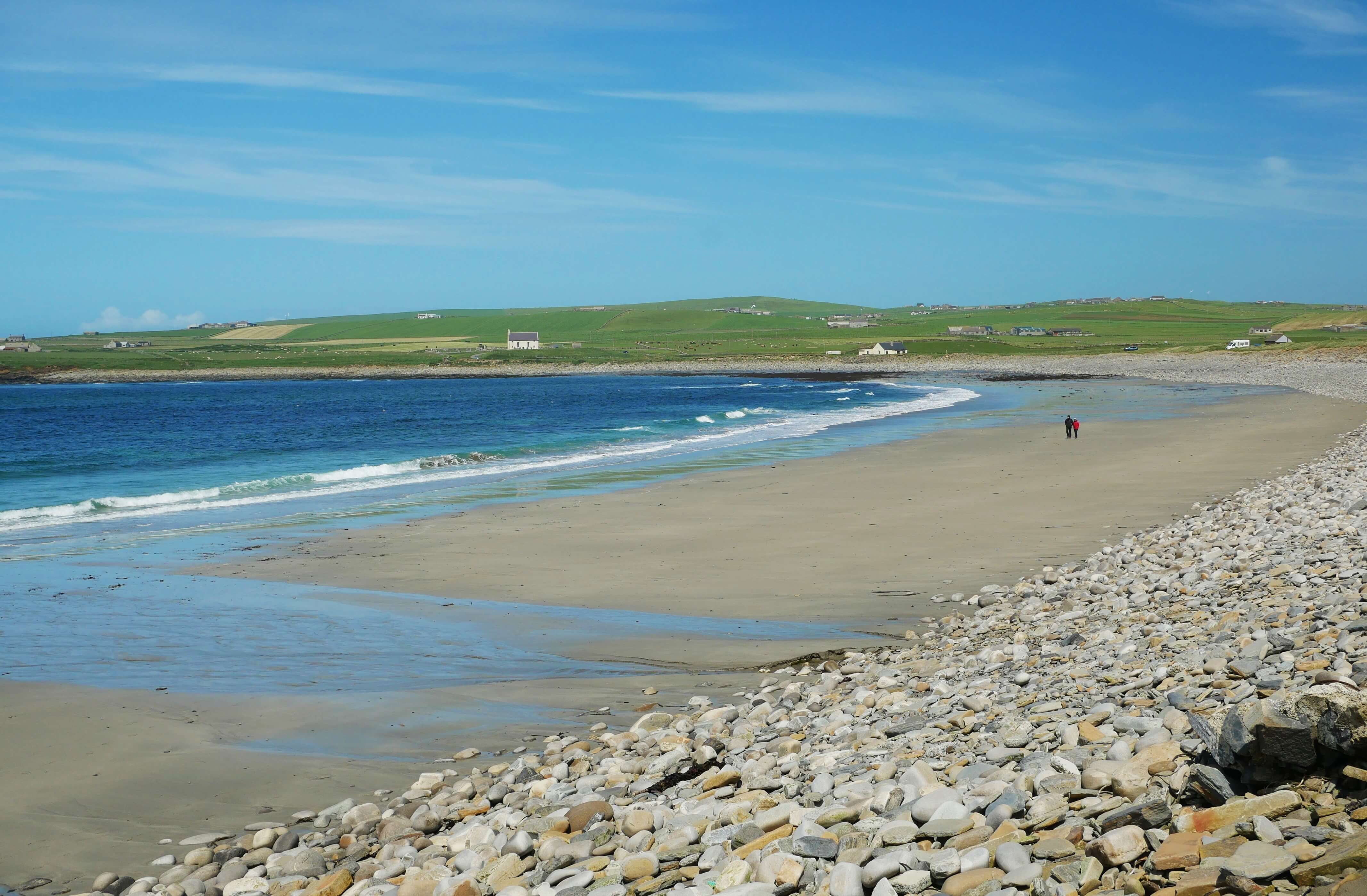 Skaill beach Skaill Beach below the Neolithic village at Skara Brae, Orkney Islands, Scotland. Find out more about Orkney at www.Orkneyology.com
