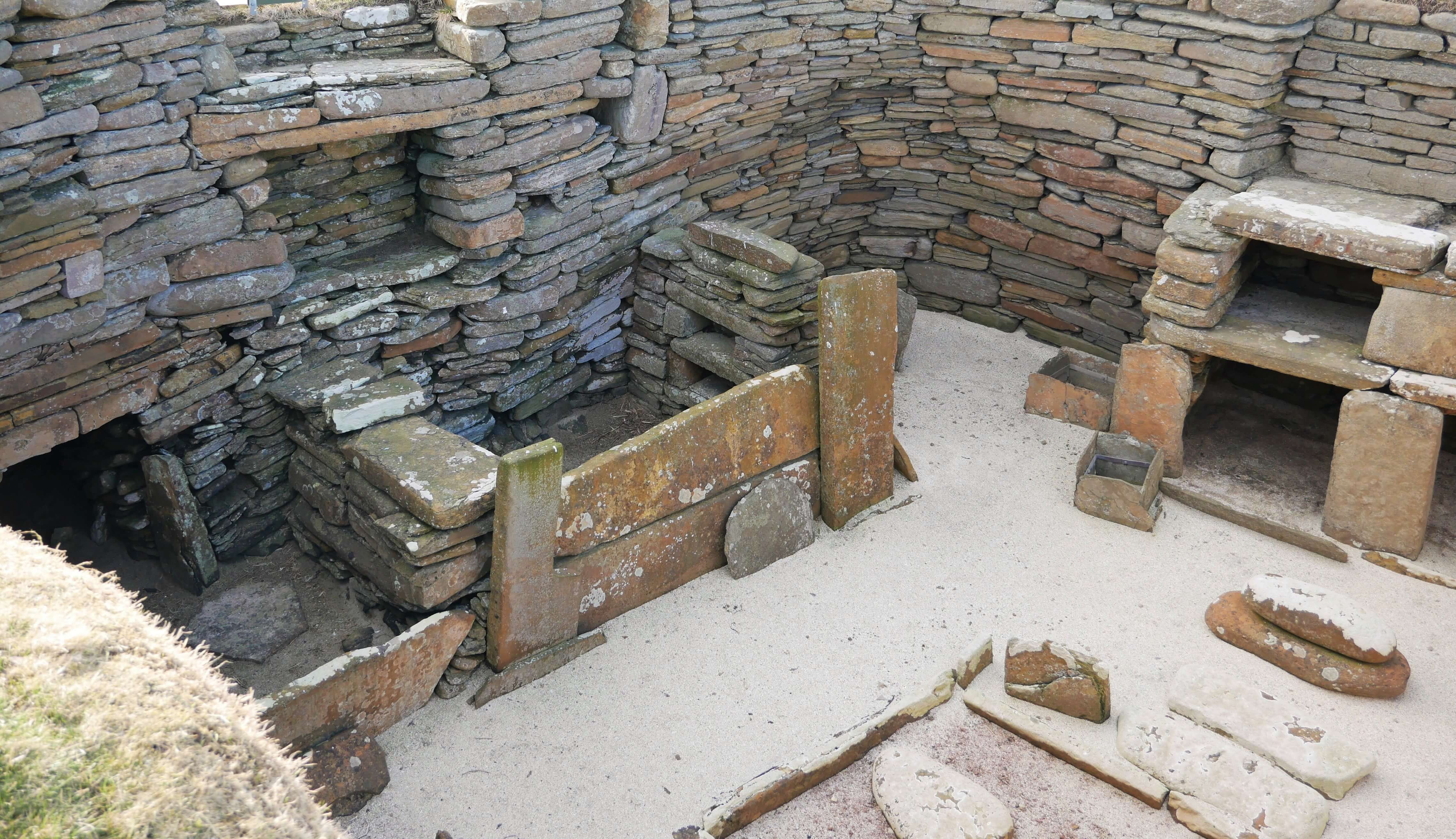 Somebody's living room The Neolithic Village found on Skaill Beach, Sandwick, Orkney Islands, Scotland, UK. #Orkneyology.com