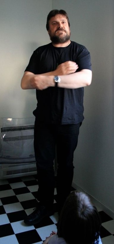 A man and his stories Traditional Orcadian storyteller Tom Muir, native of Scotland's Orkney Islands, telling stories for children