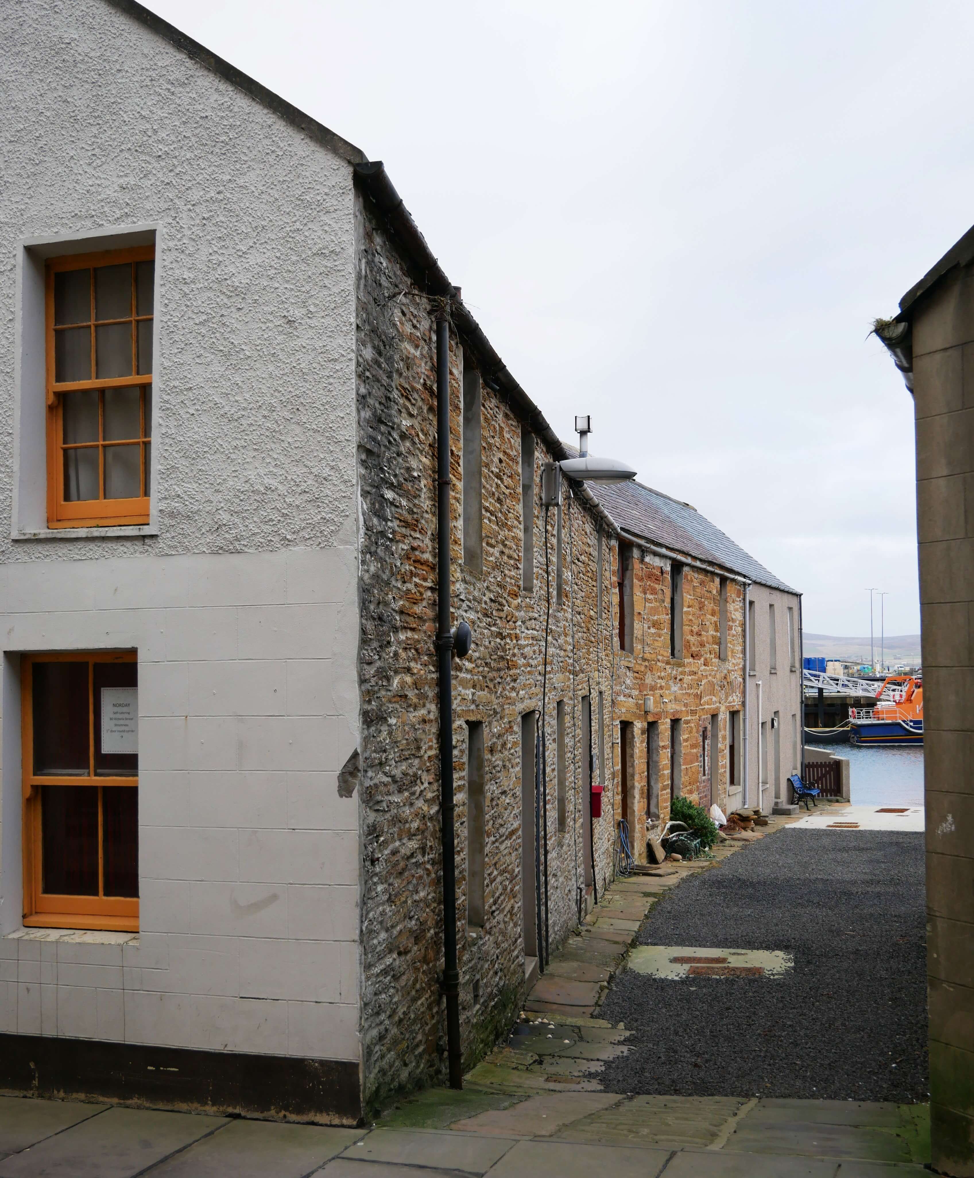 The little house now called "Norday" after the fictional place in the famous Orkney author's fiction. Stromness, Scotland's Orkney Islands. Orkneyology.com