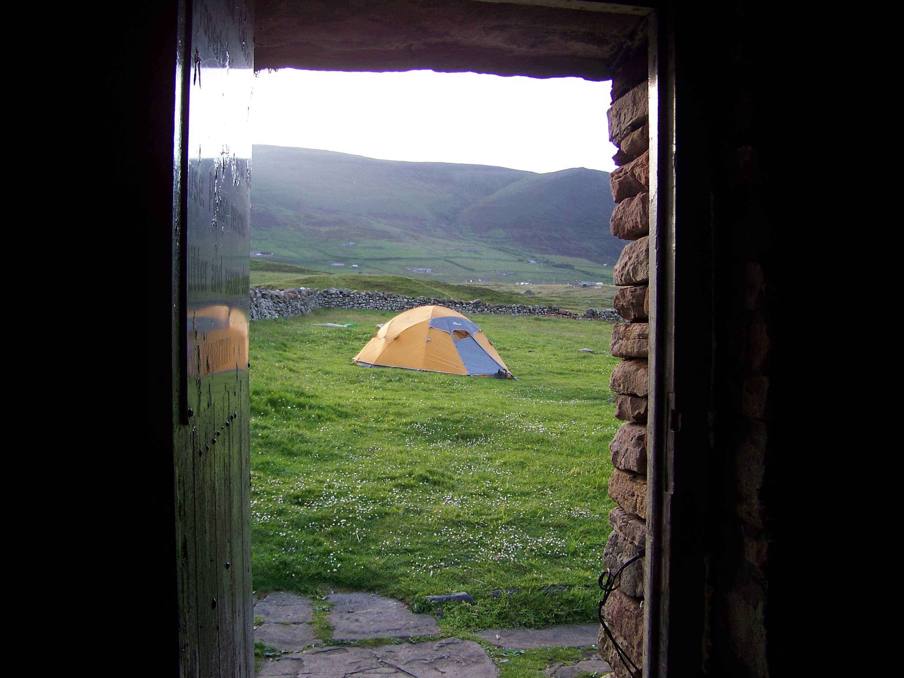 Camper's tent at the bothy, Hoy, Orkney