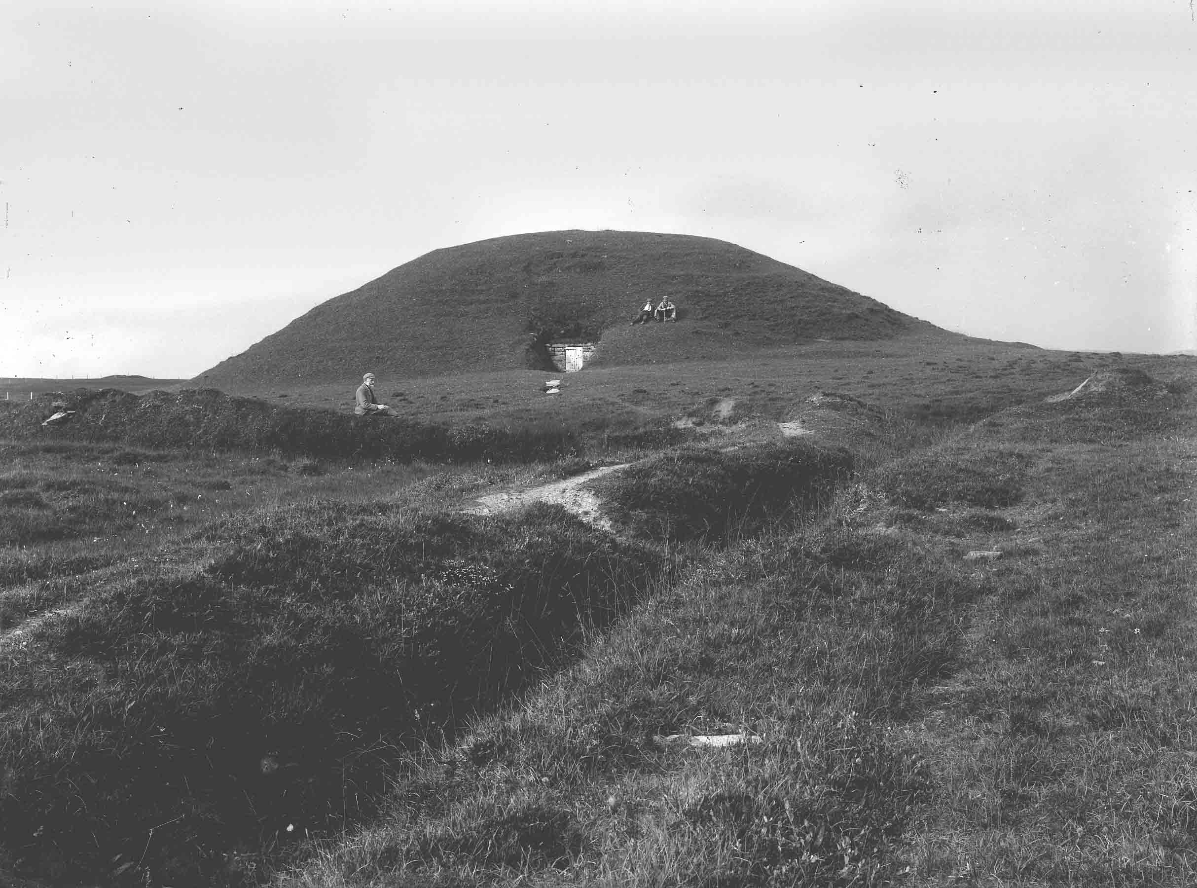 Old photo of Maeshowe The Neolithic chambered tomb in Stenness, Orkney Islands, Scotland. www.Orkneyology.com
