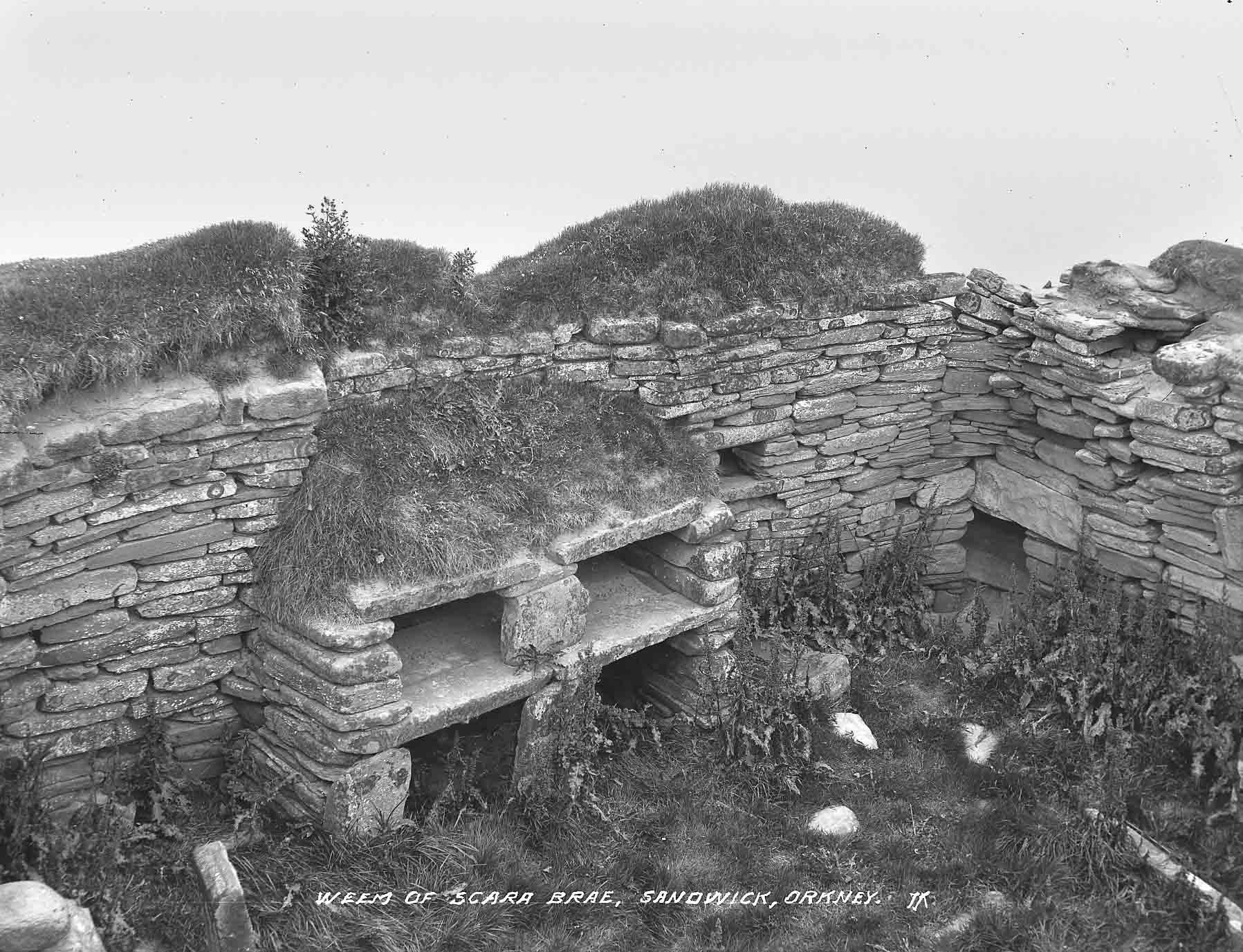House 1 Old photo of House 1 in the Neolithic Vilaage at Skaill Beach, Sandwick, Orkney Islands, Scotland, UK. #Orkneyology.com