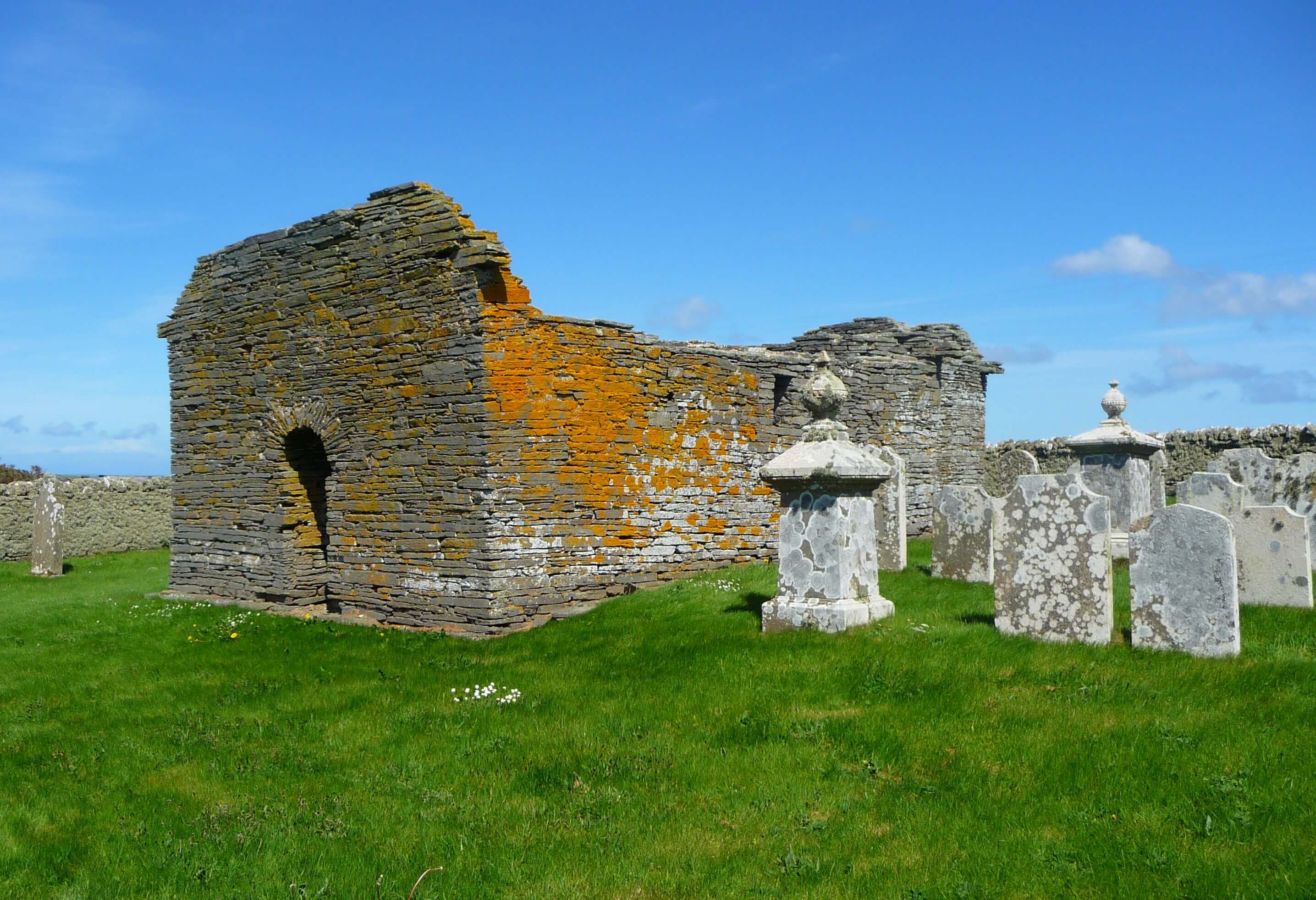 12th century St Mary's Kirk, island of Wyre, Orkney Islands, Scotland, UK