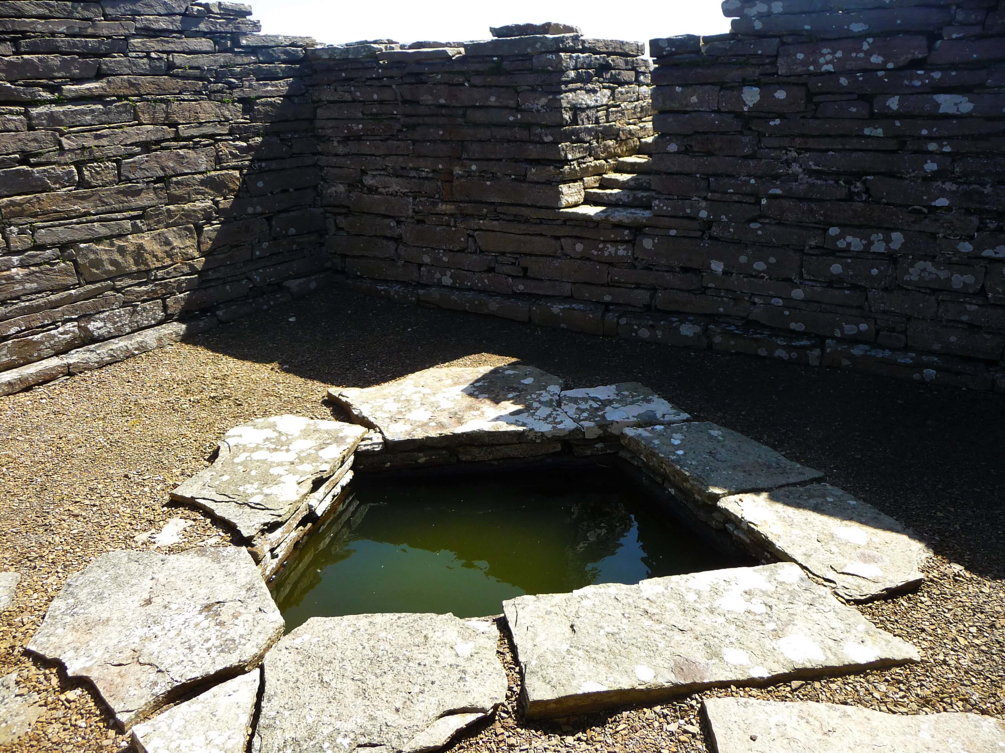 A well inside Cubbie Roo's Castle, Wyre island, Orkney, Scotland, UK