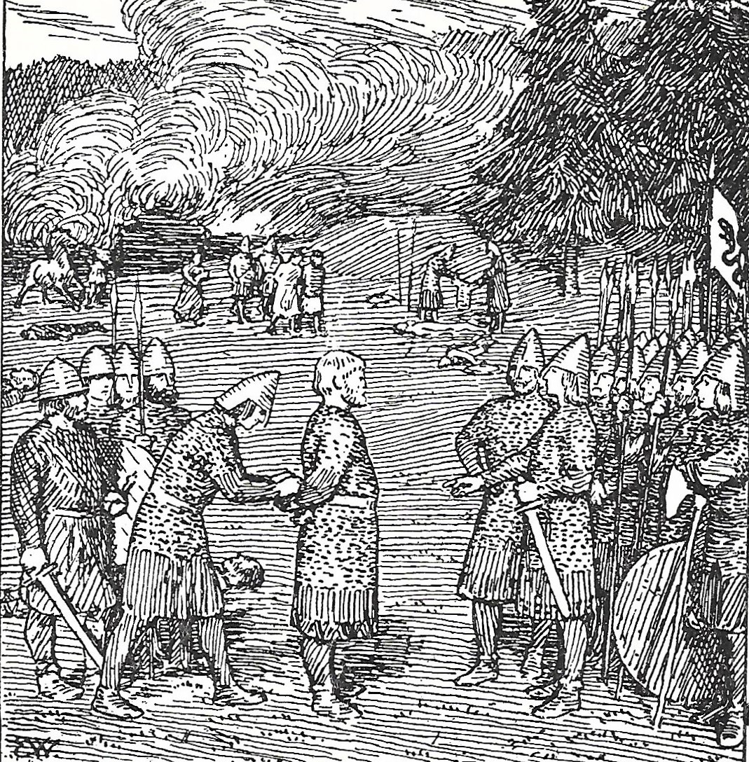 Earl Paul captured Old illustration of Viking days, Orkney Islands, Scotland, UK