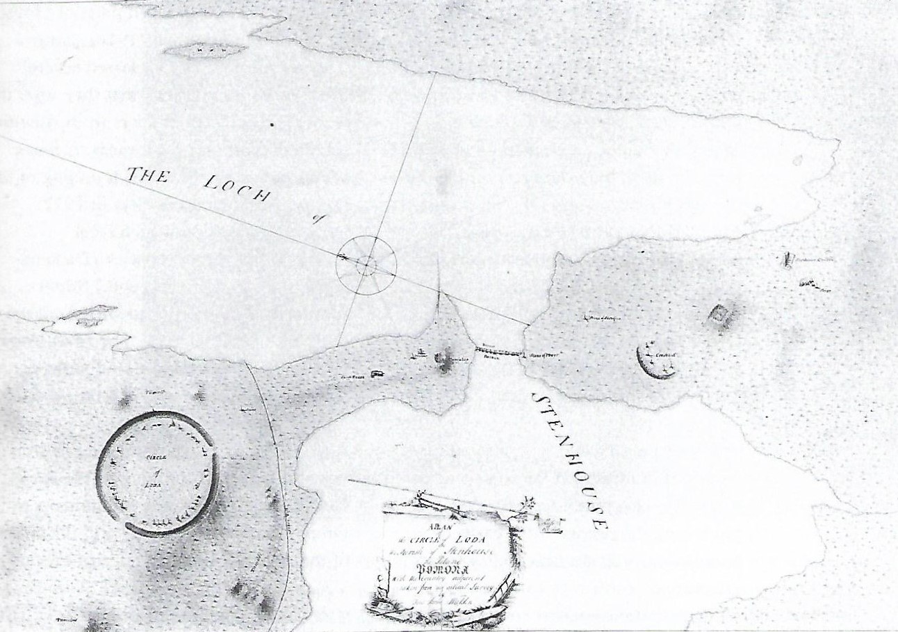 An old map with imaginative spellings Old map of the Stenness and Harray lochs, Orkney Islands, Scotland, near the Ring of Brodgar. Orkneyology.com