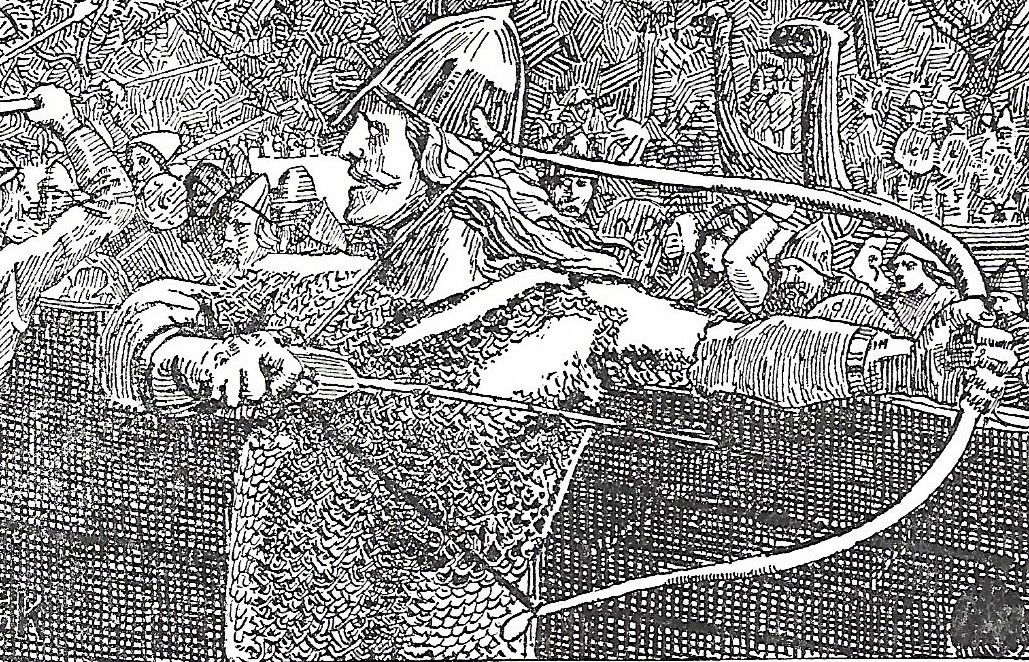 Don't mess with armed Vikings! Illustration of an armed Viking