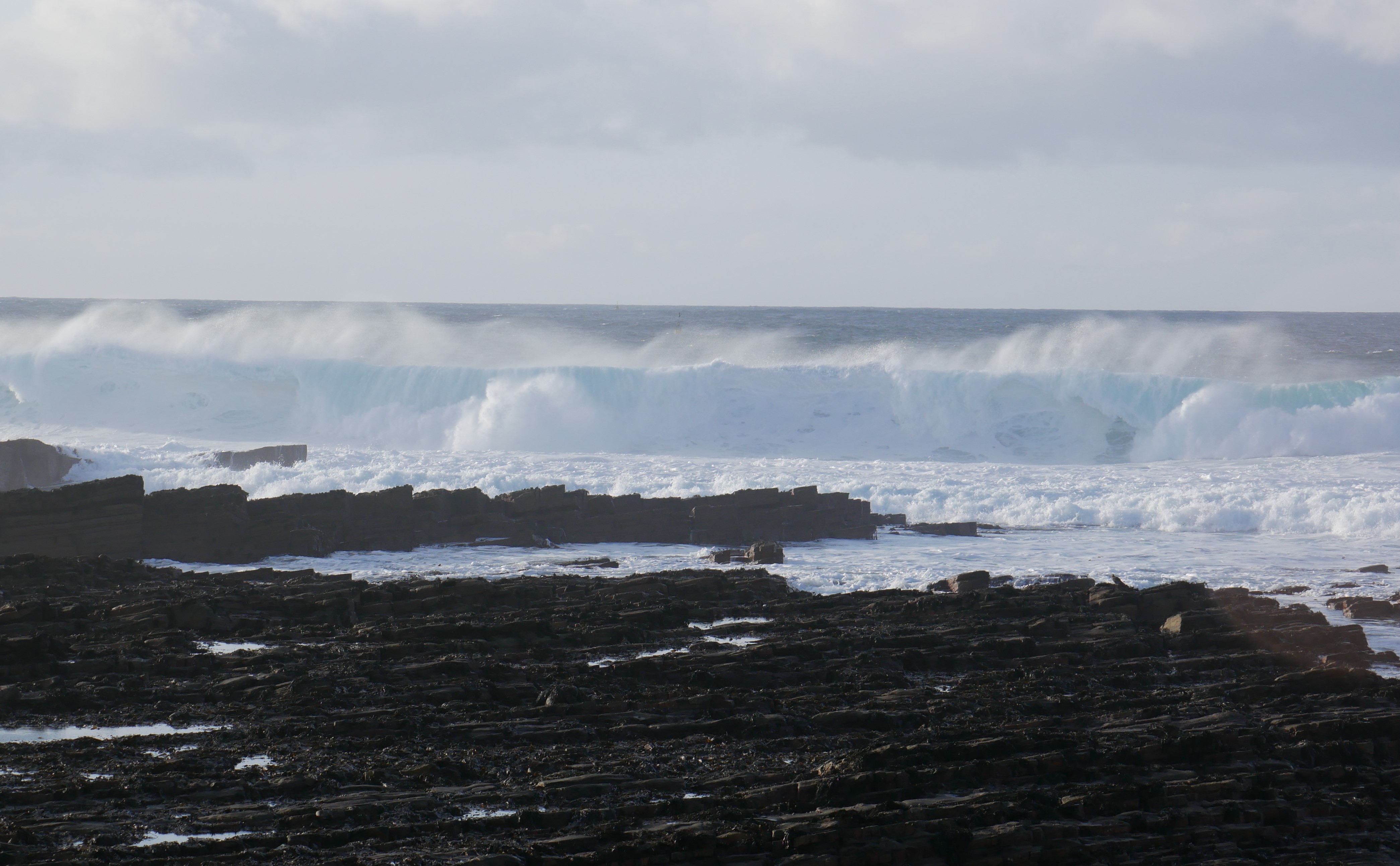 Orkney weather can be a little blustery. Atlantic Ocean waves, Orkney Islands, Scotland. www.Orkneyology.com
