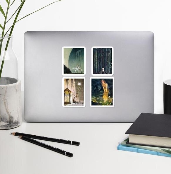 Fairytale & Folklore Stickers - Kay Nielsen and Edward Robert Hughes, Brave Women - www.Orkneyology.com