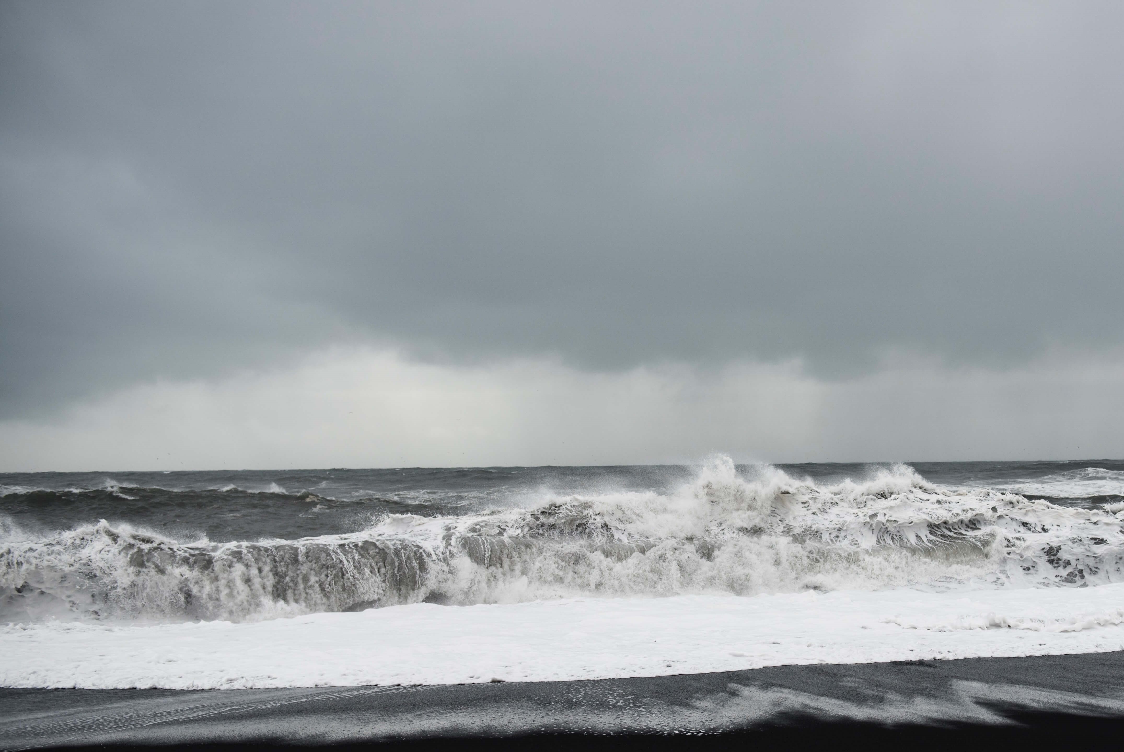 Orkney's weather was a little different from Africa. Ocean waves